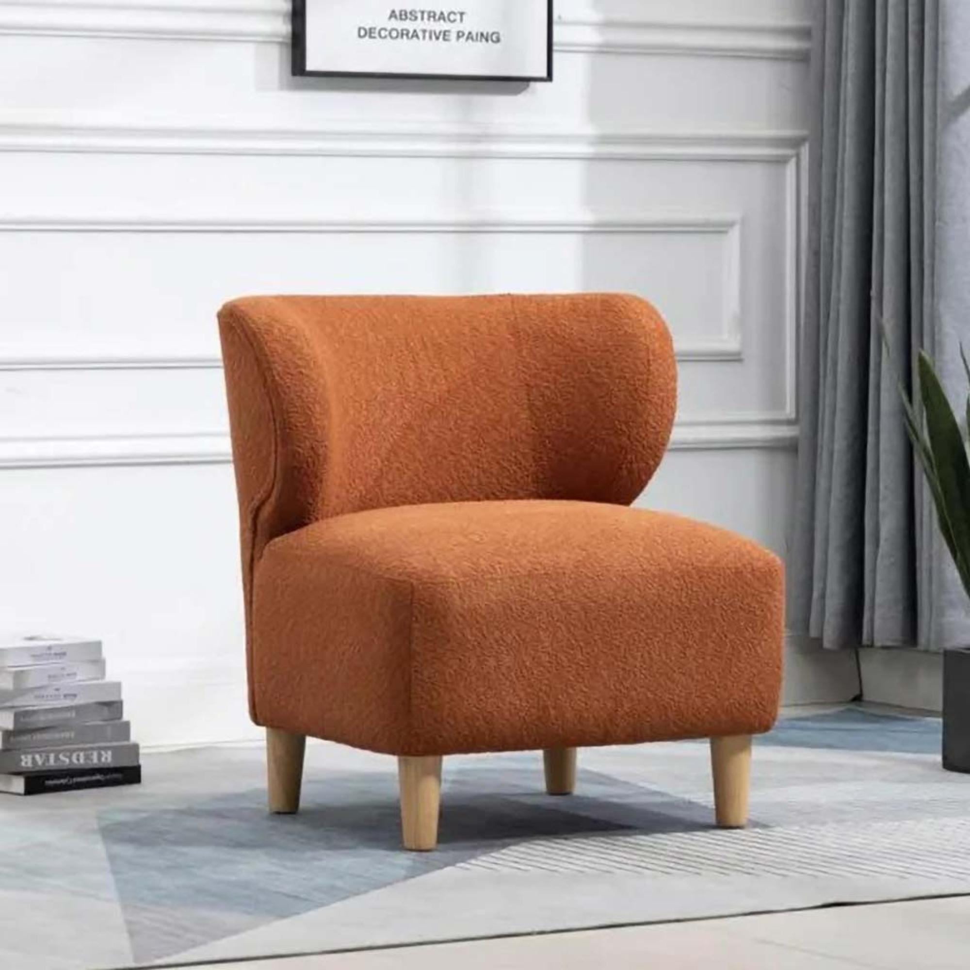 Josie Armless Accent Chair  Orange Fabric