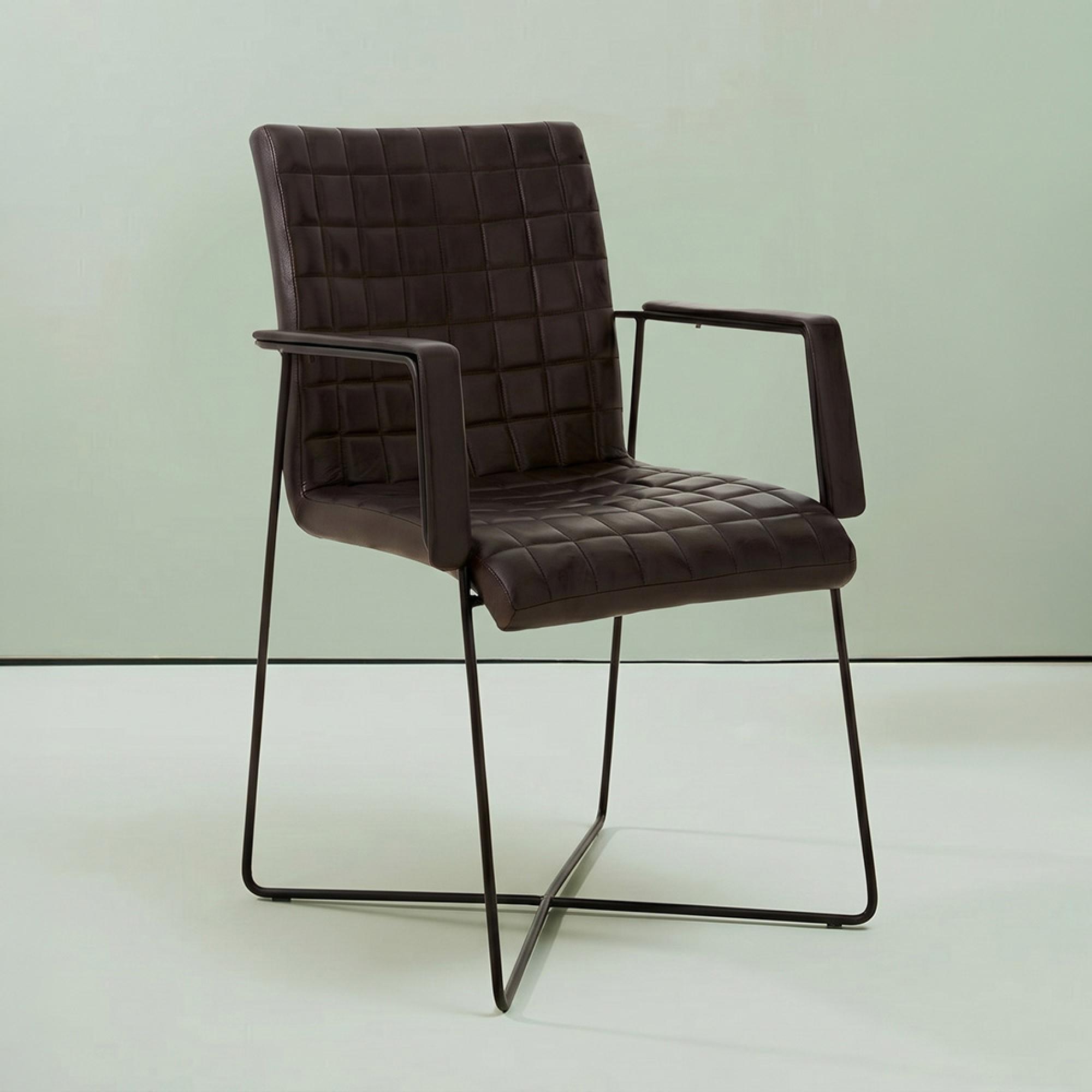 Buffalo Weave Chair - Black - Leather with Metal