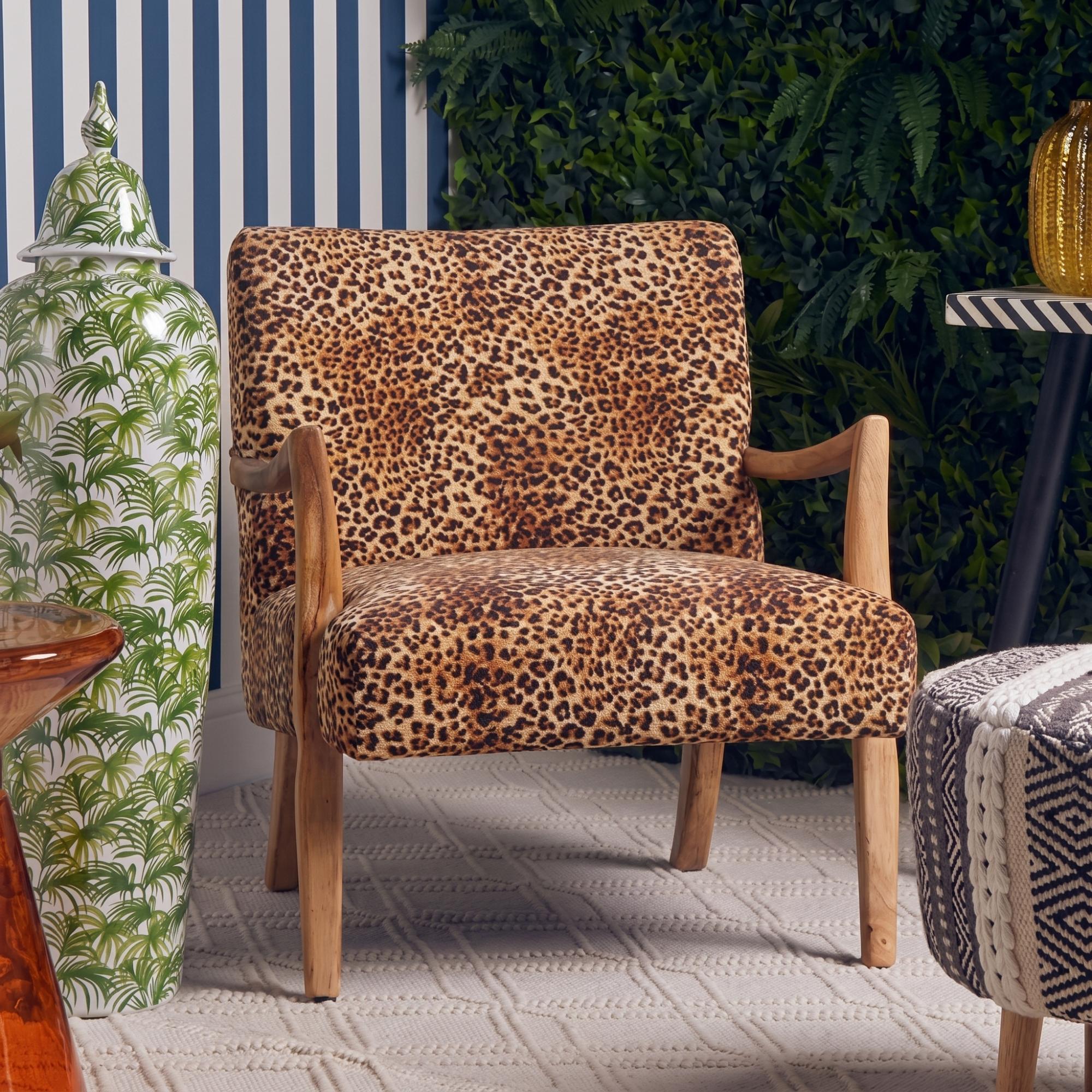 Cefena Armchair - Leopard Print Fabric