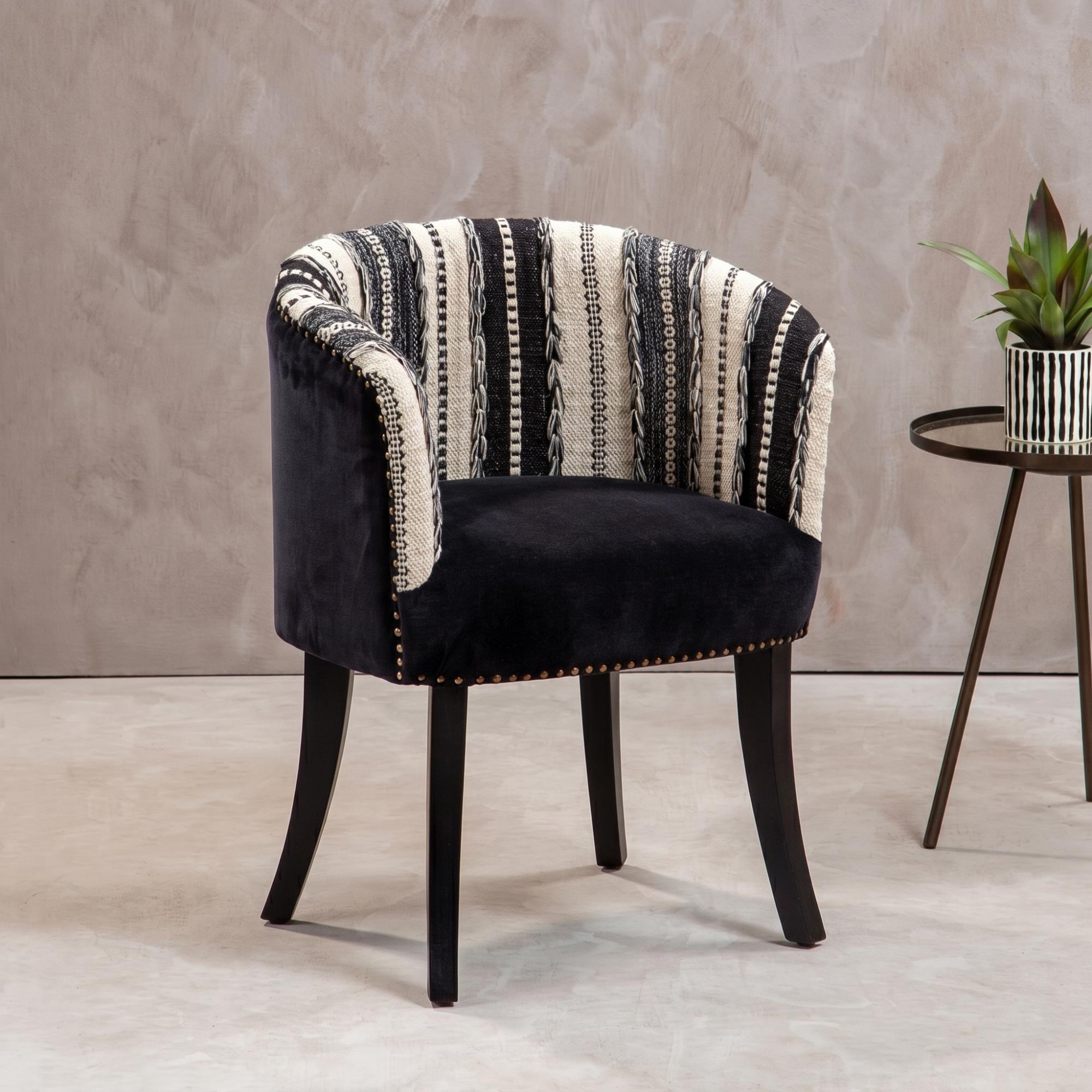 Cefena Chair - Black and White Fabric