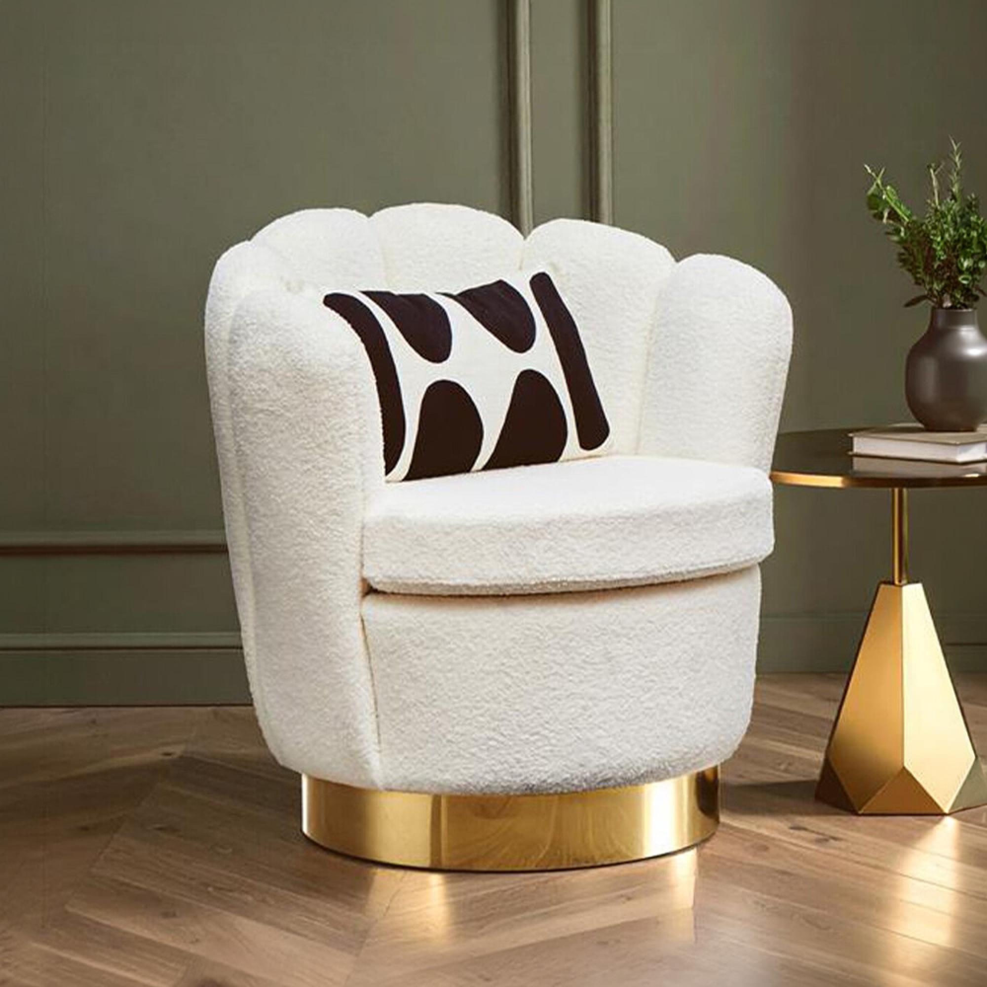 Biarritz Accent Chair - Off White Fabric
