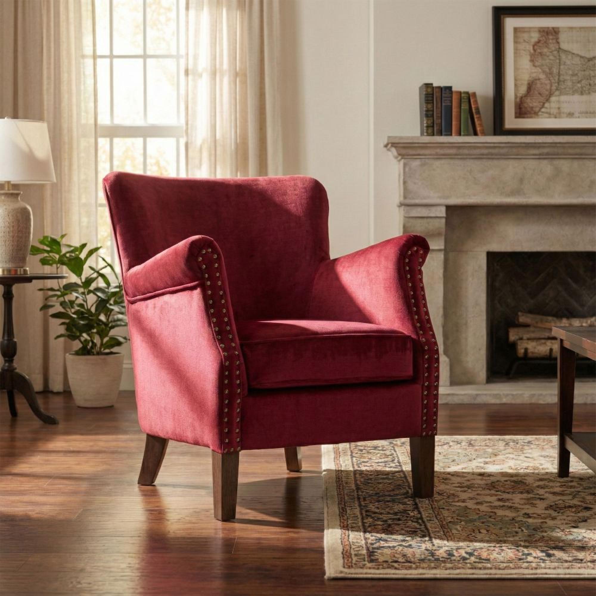 Harlow Accent Armchair - Bordeaux - Fabric