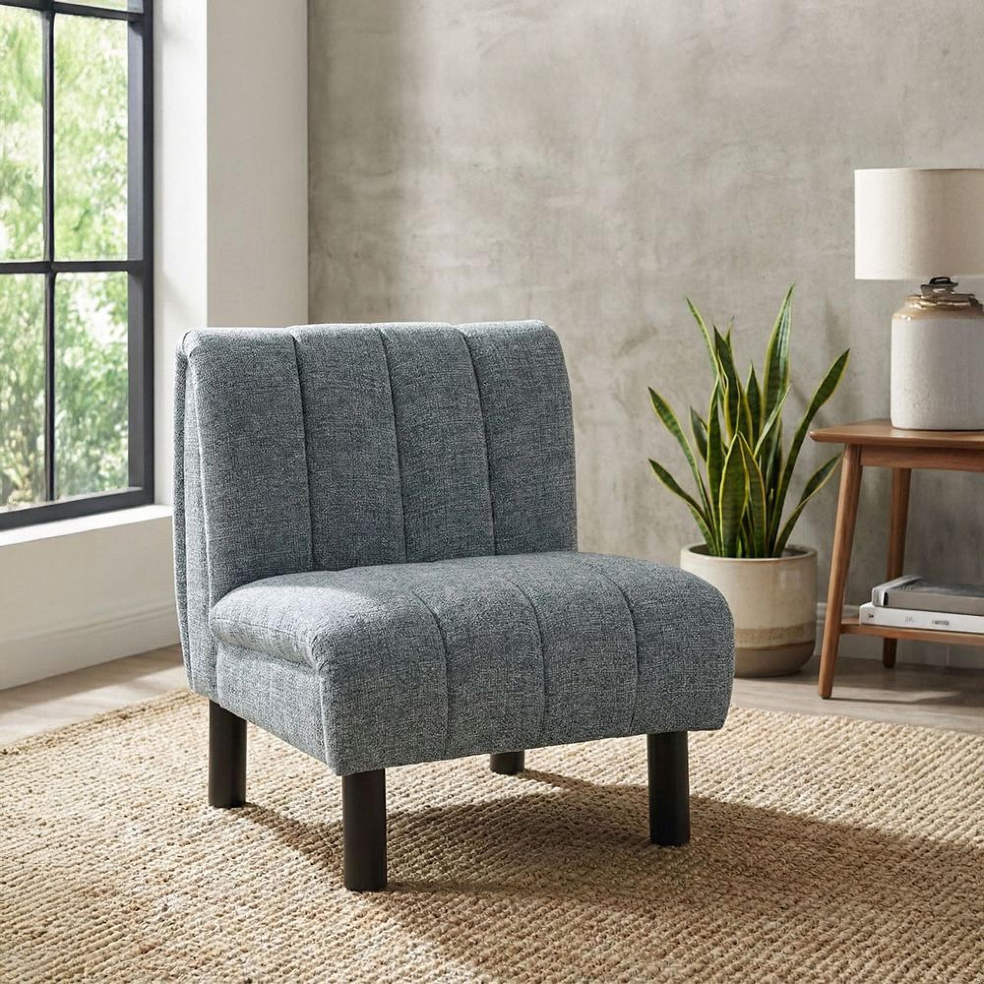 Lily Accent Armless Chair - Grey - Fabric