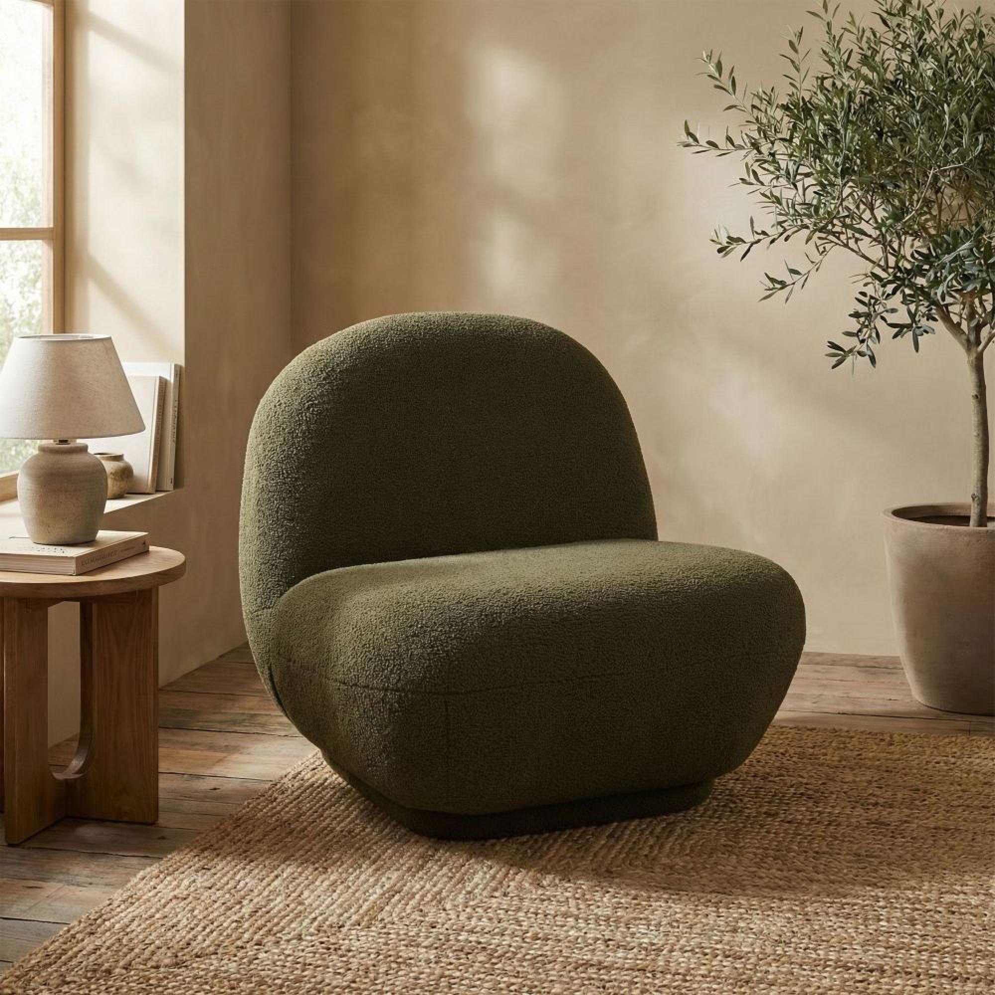 Maisie Accent Armless Chair - Green - Fabric