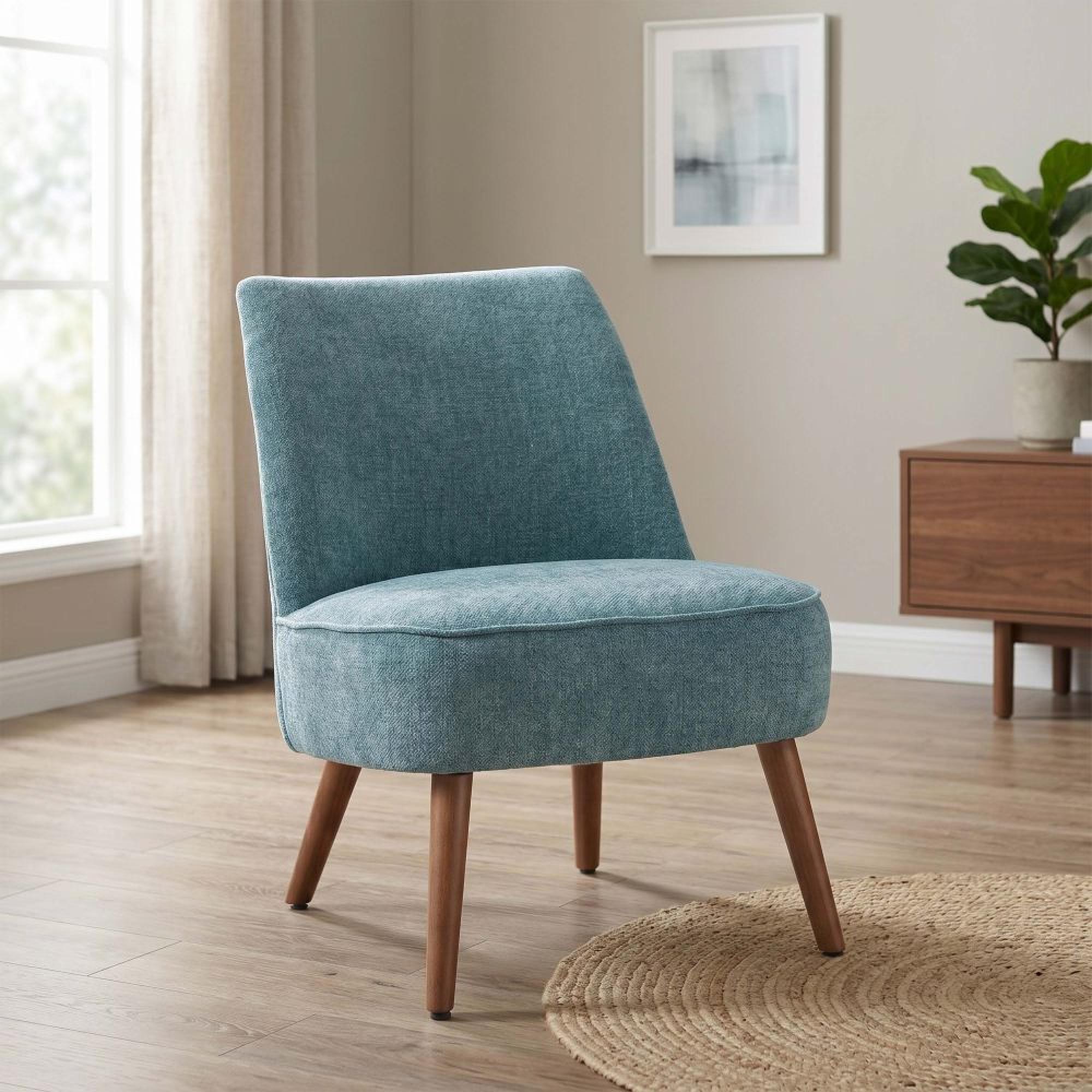 Reagan Accent Armless Chair - Teal - Fabric and Wood