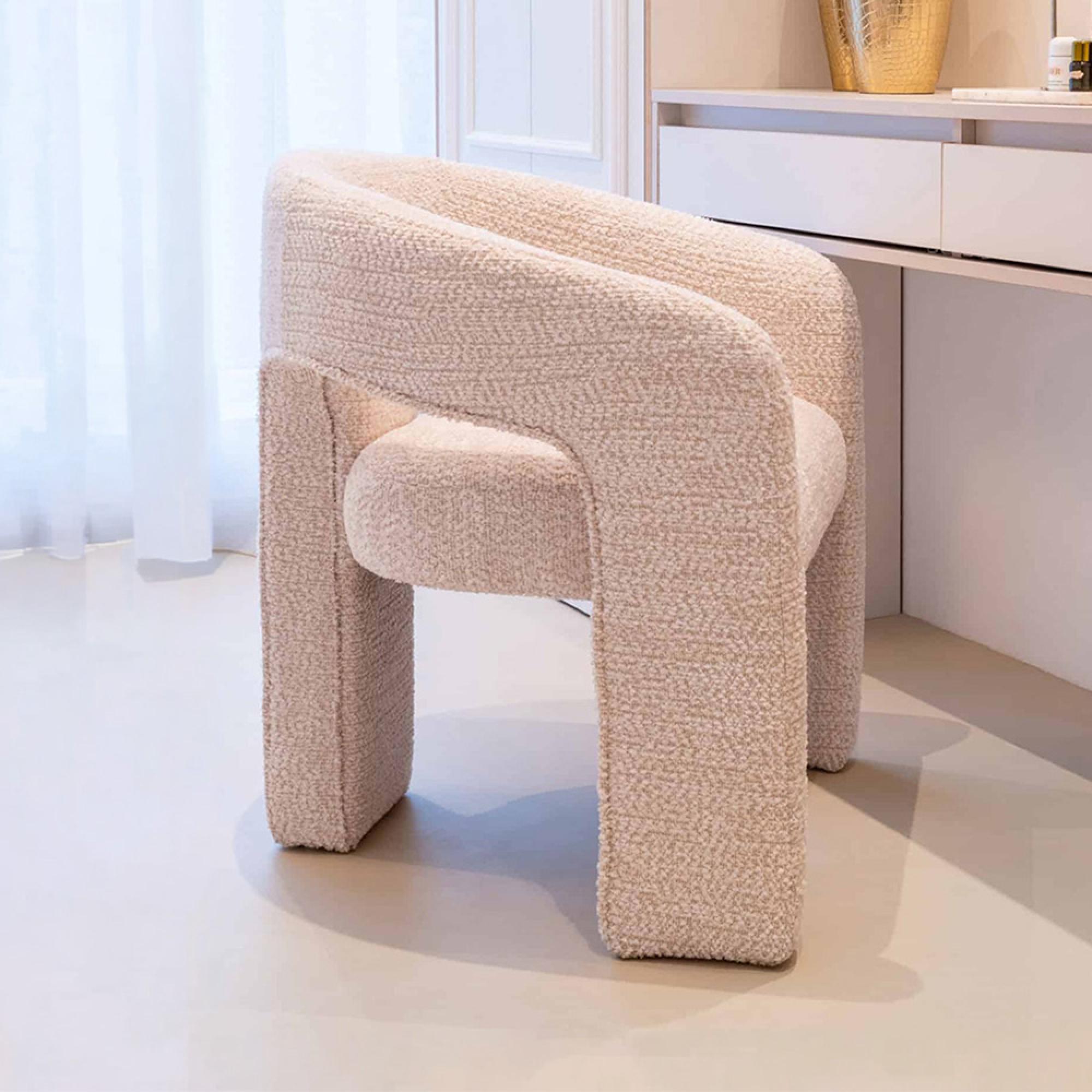 Belle Cream Fabric Accent Chair