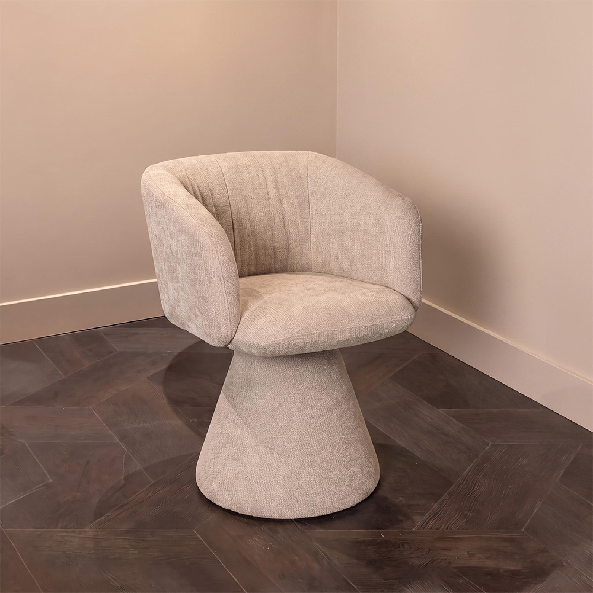 Madeline Cream Fabric Swivel Chair