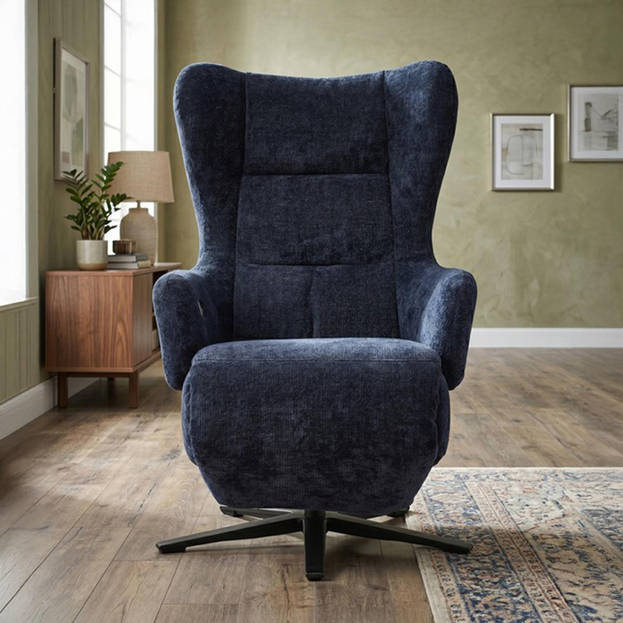 Elevate Electric Lounge Armchair - Dual Motor - Navy - Fabric