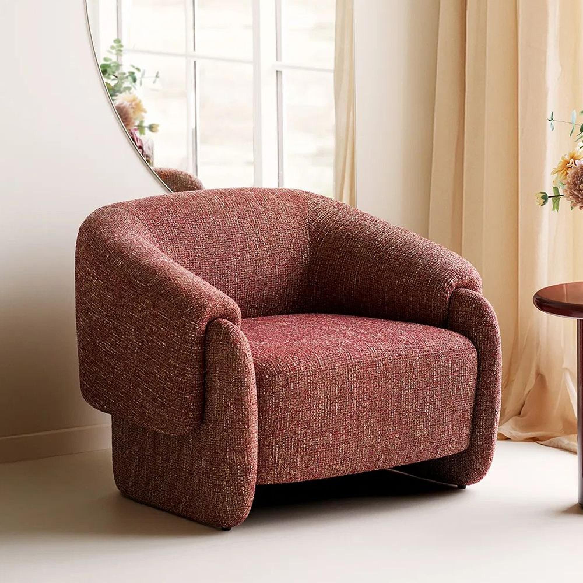 Hamilton Lounge Armchair - Curved Back - Fabric