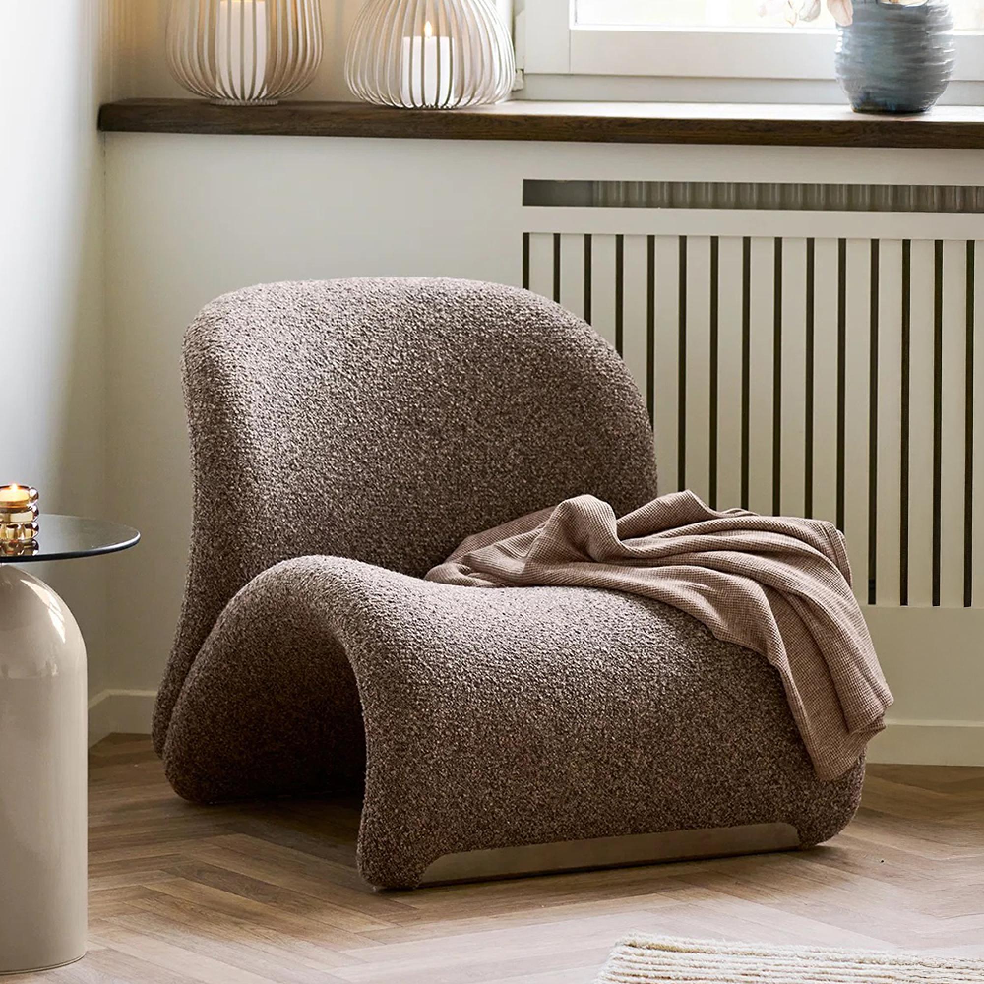 Sofia Lounge Chair - Brown - Fabric