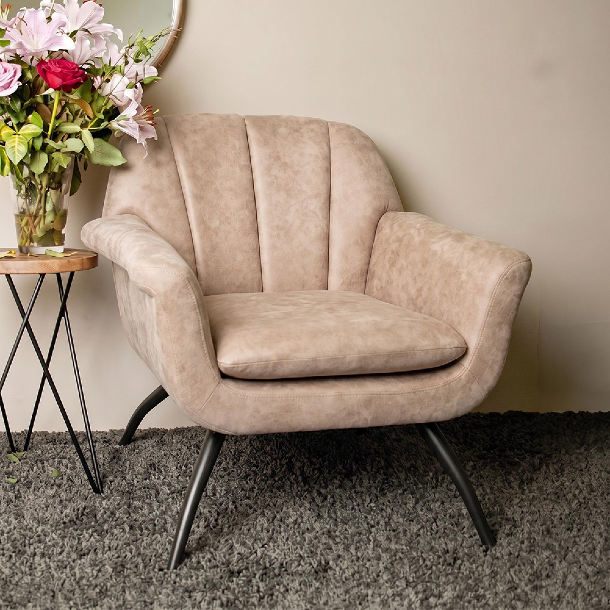 Amalfi Accent Chair - Fabric - Natural