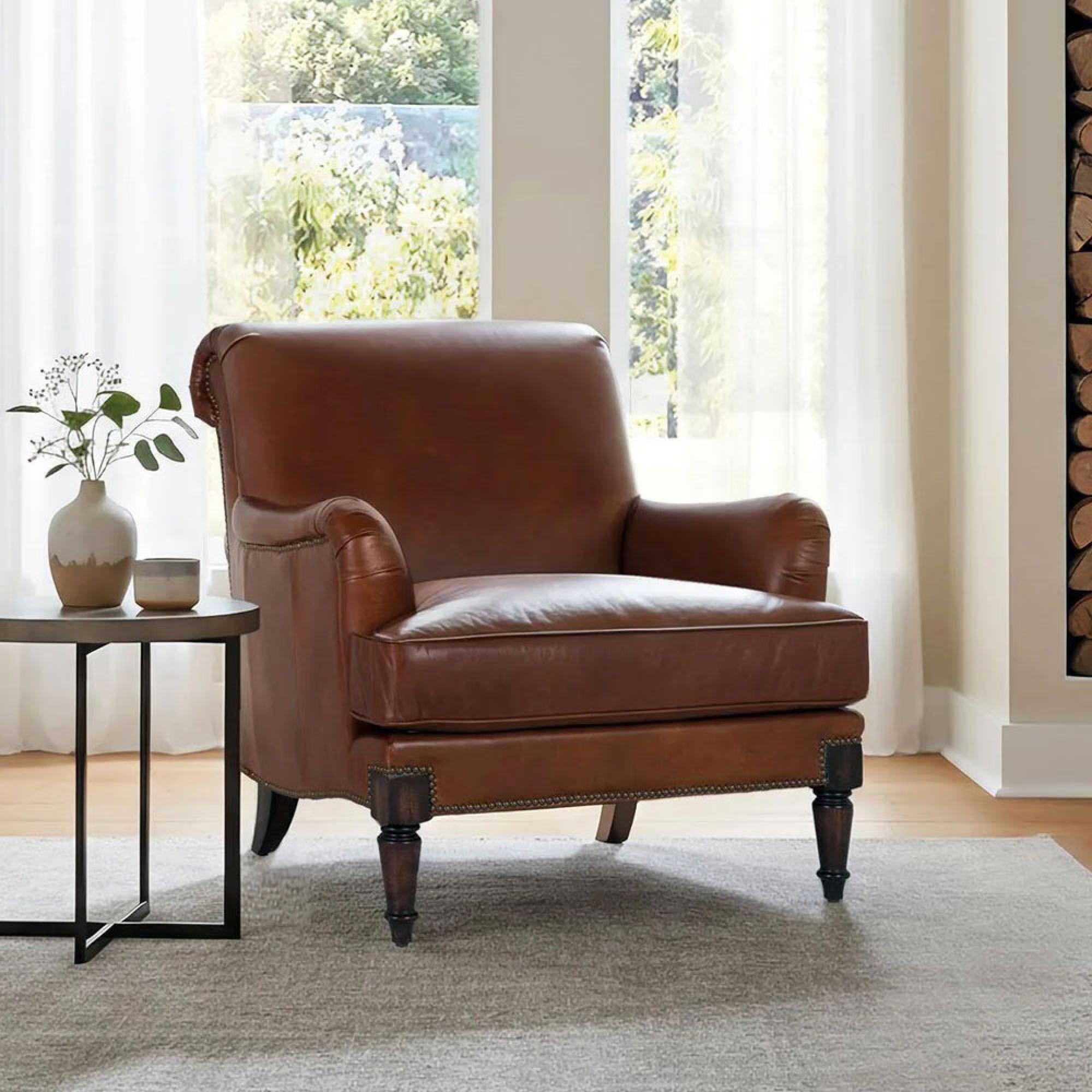 Tetuan Vintage Brown Leather with Rolled Armchair