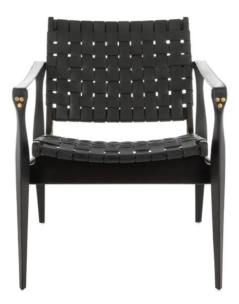 Bergerac Armchair - Black Leather