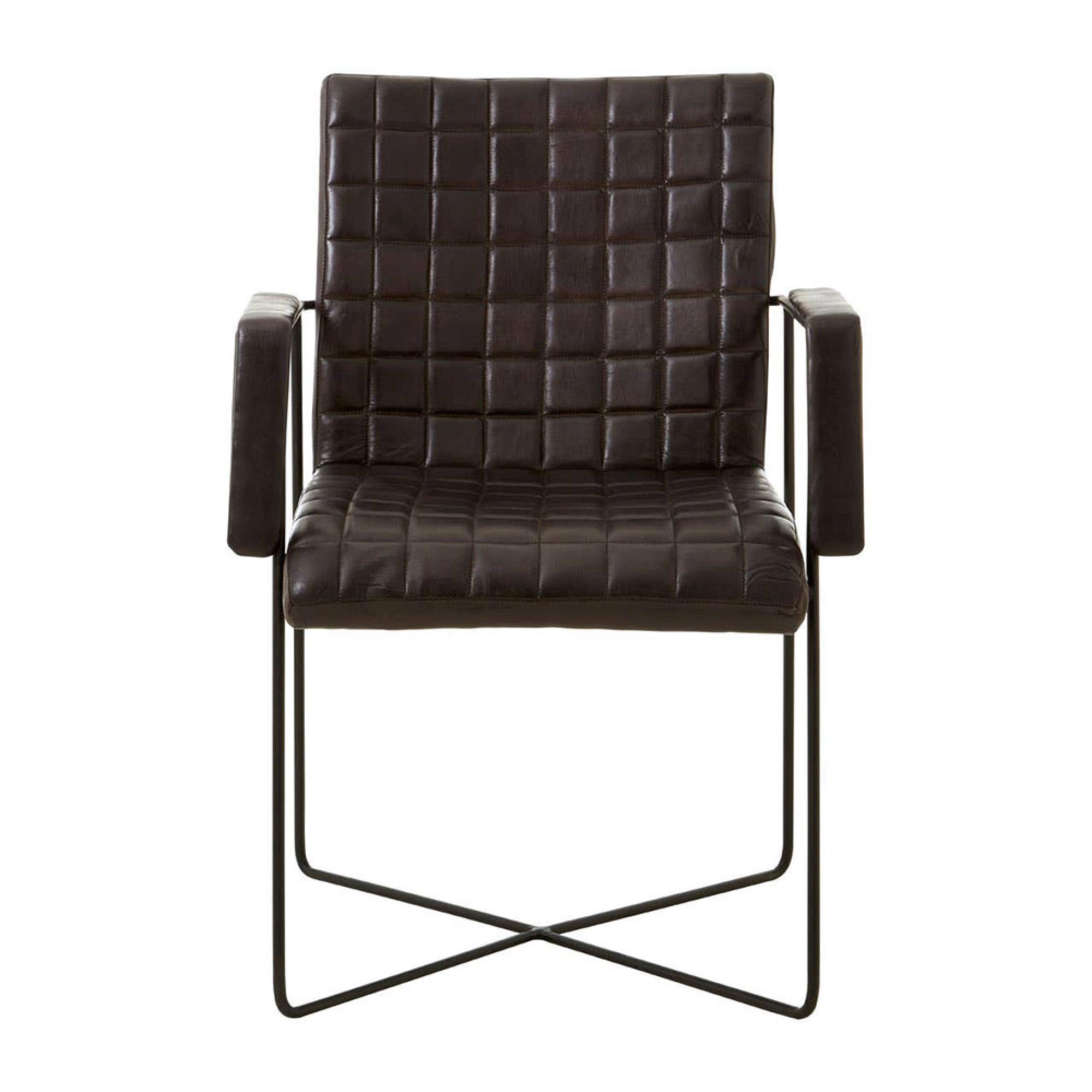 Buffalo Weave Chair - Black - Leather with Metal