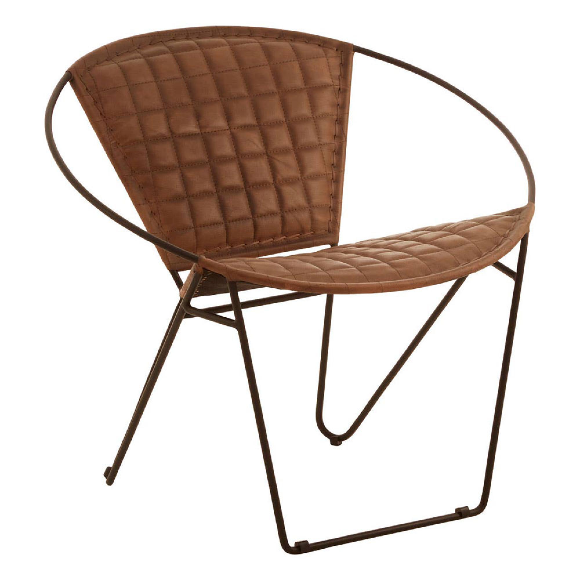 Buffalo Iron Chair - Light Brown - Leather