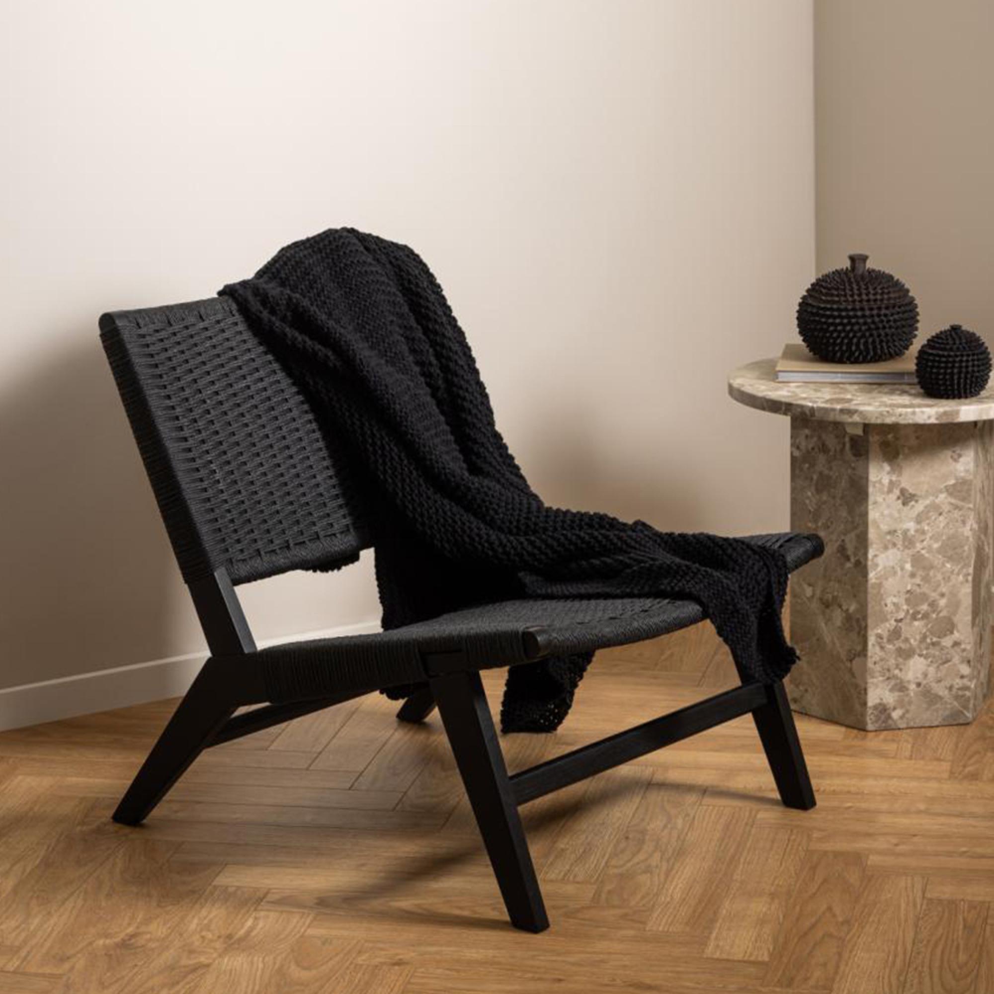 Carson Lounge Chair - Black Oak