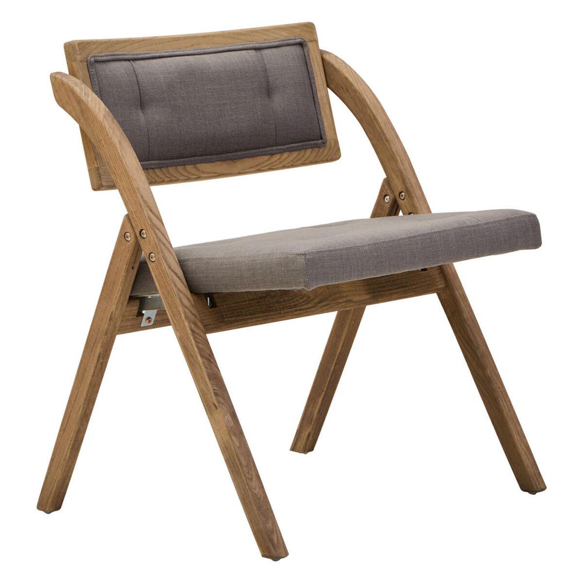 Cebu Folding Chair - Grey Wash - Padded - Elm Wood