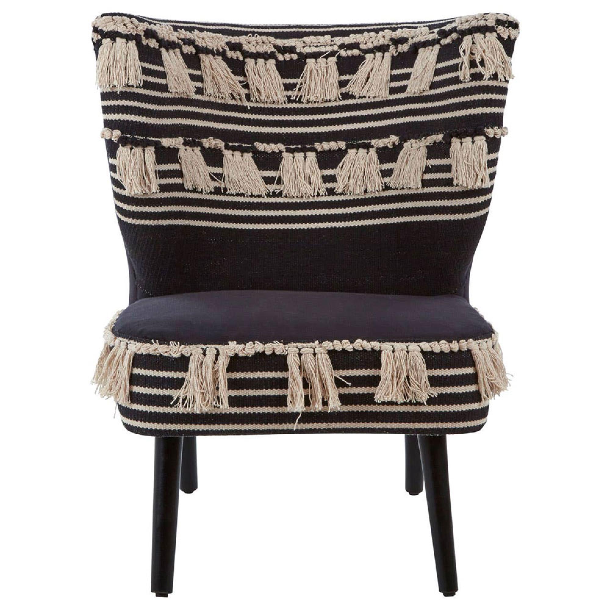 Cefena Moroccan Chair - Black Fabric