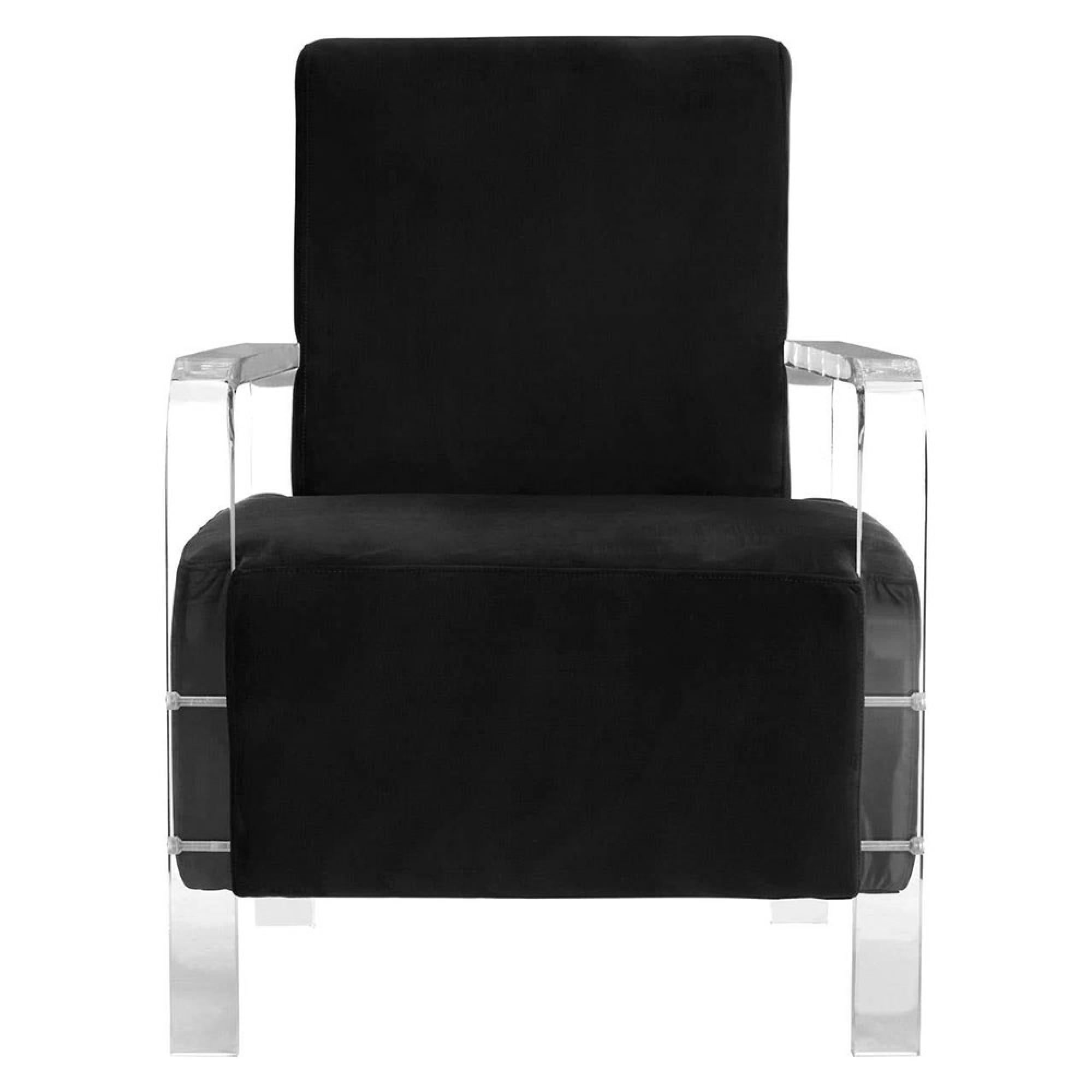 Clarence Accent Chair - Black Velvet Fabric