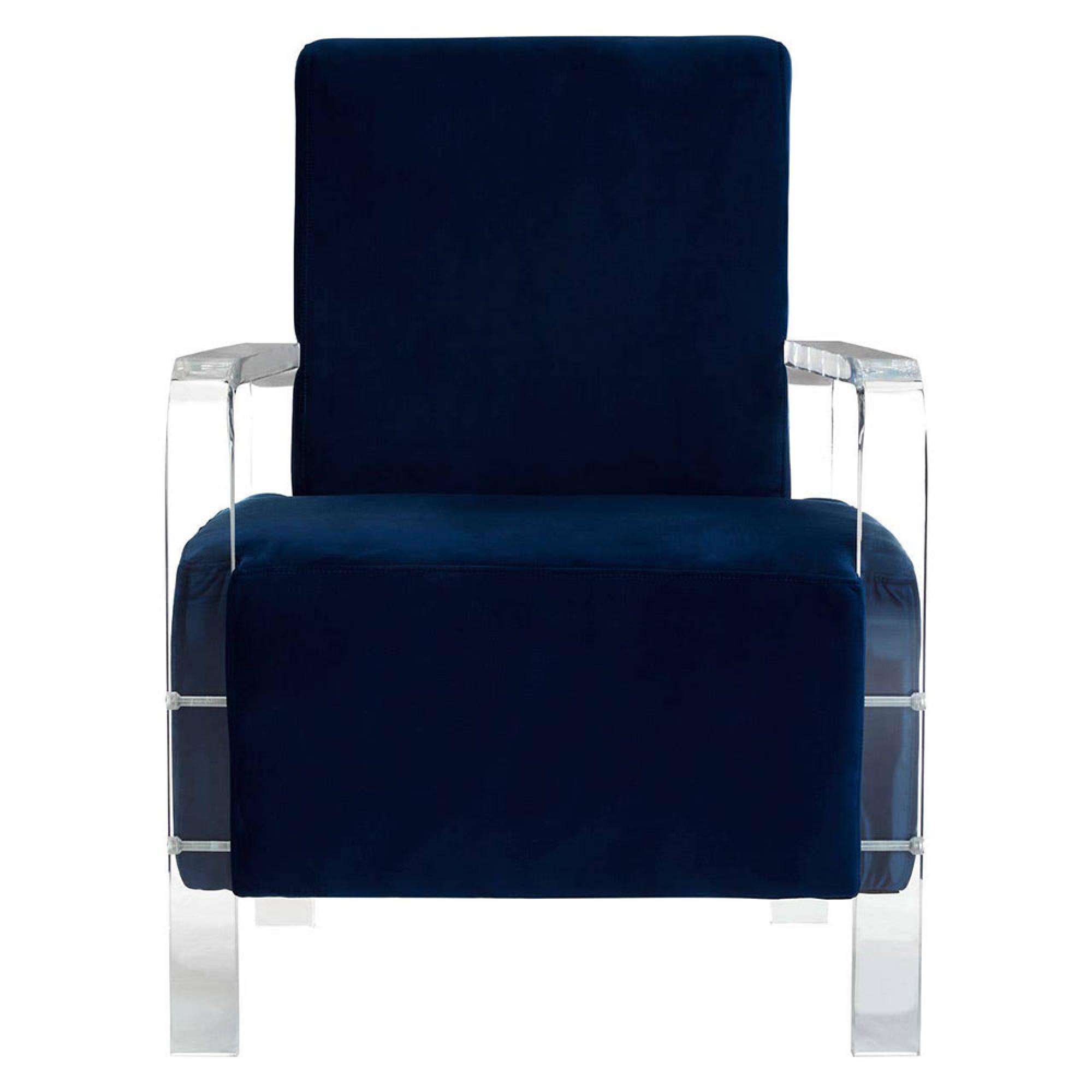 Clarence Accent Chair - Blue Velvet Fabric