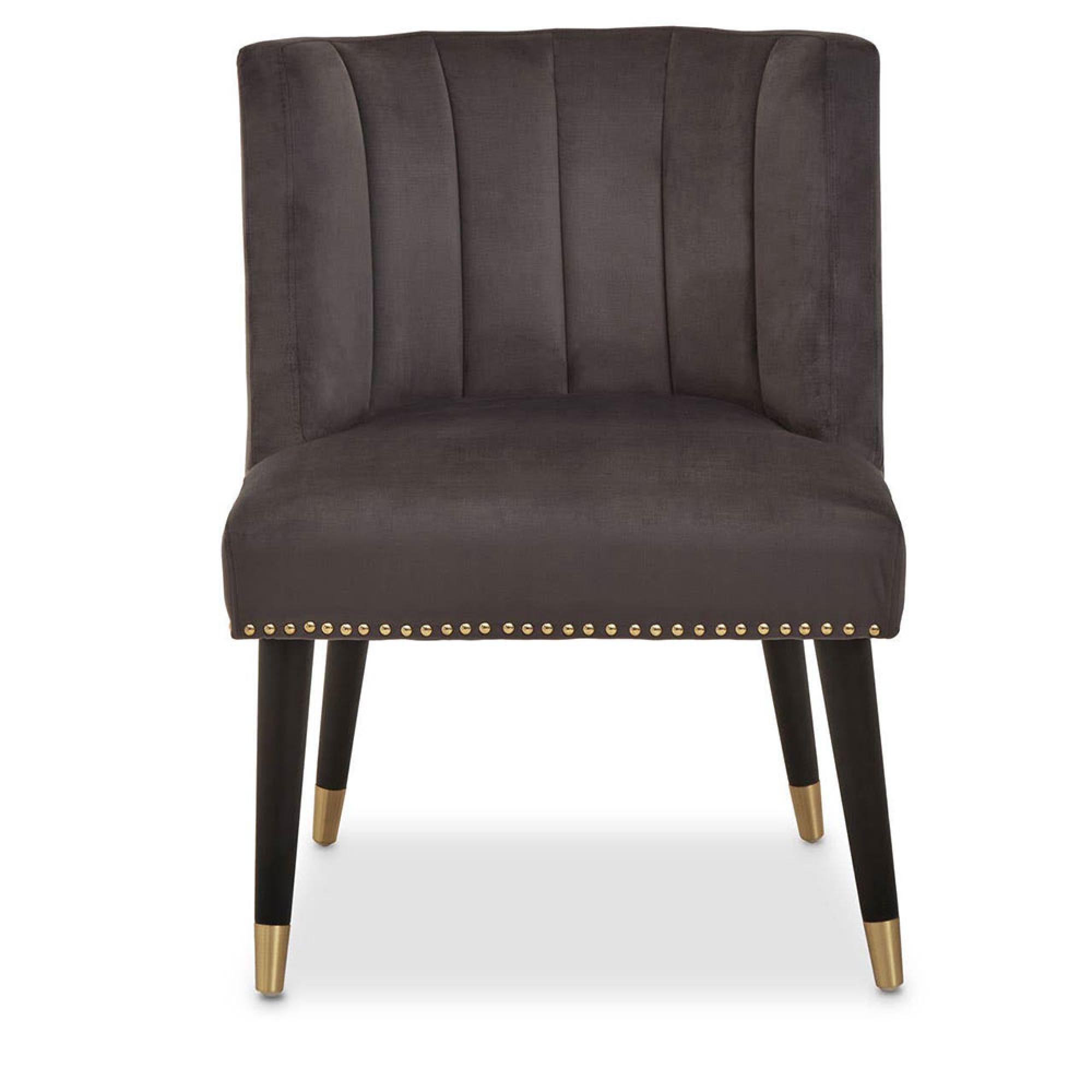 Doucet Chair - Grey Velvet Fabric