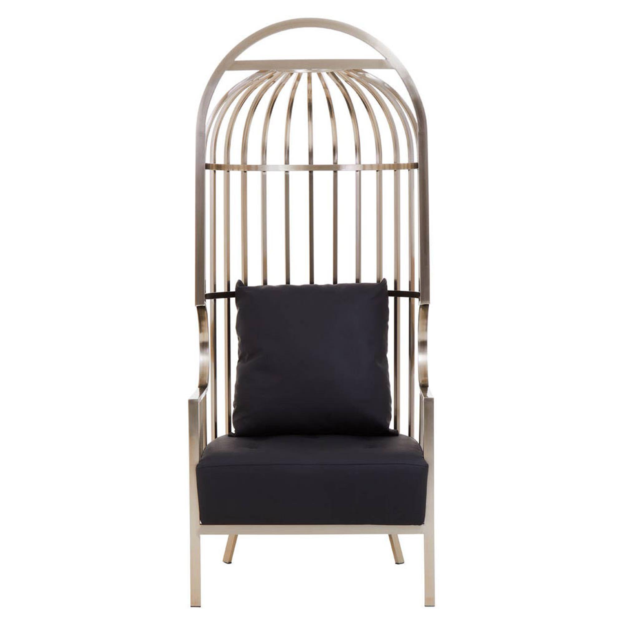 Eliza Chair - Brushed Silver Metal Frame with Dome Cage