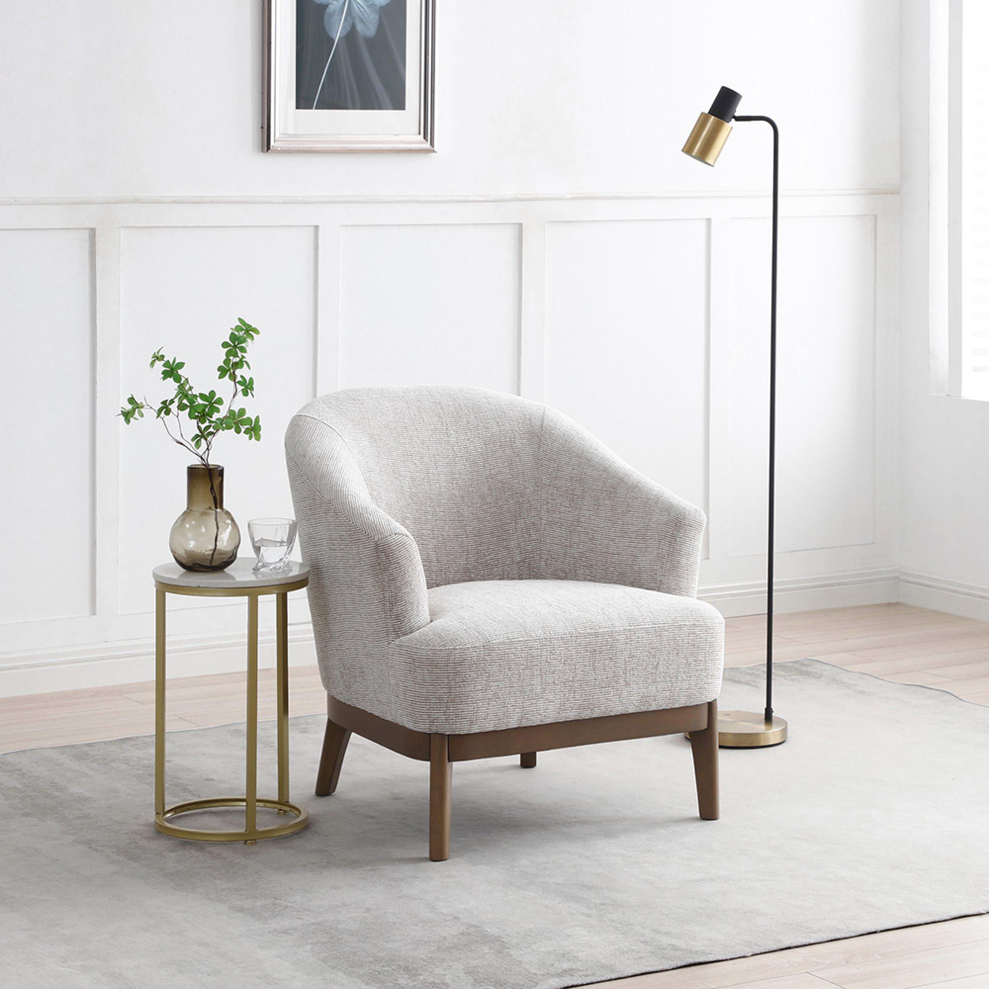 Ella Tub Chair - Leto Woven Chenille Natural Fabric