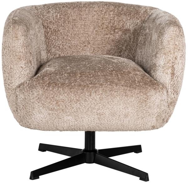 Estelle Natural Fabric Swivel Accent Chair