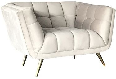 Huxley Khaki Velvet Fabric Accent Chair with Gold Legs