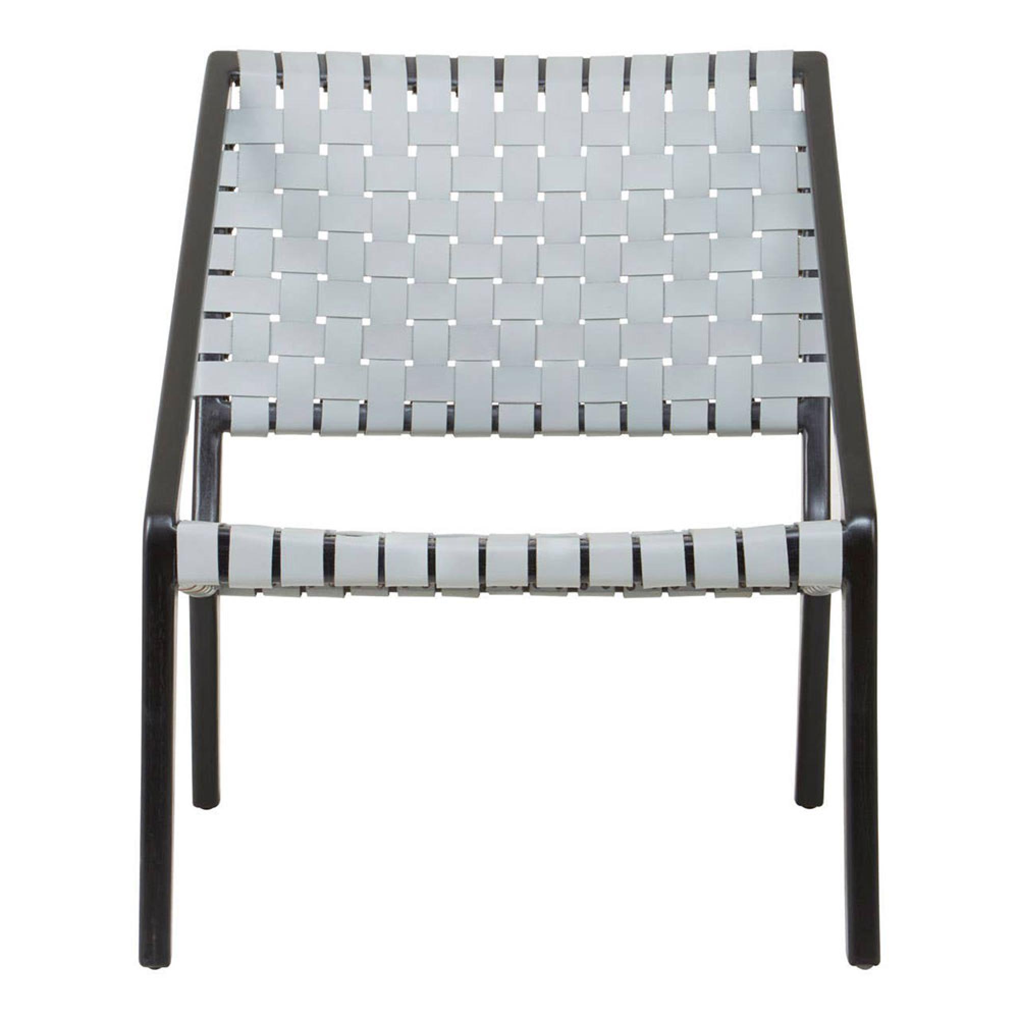 Kendari Chair - Grey Woven Leather with Teak Wood
