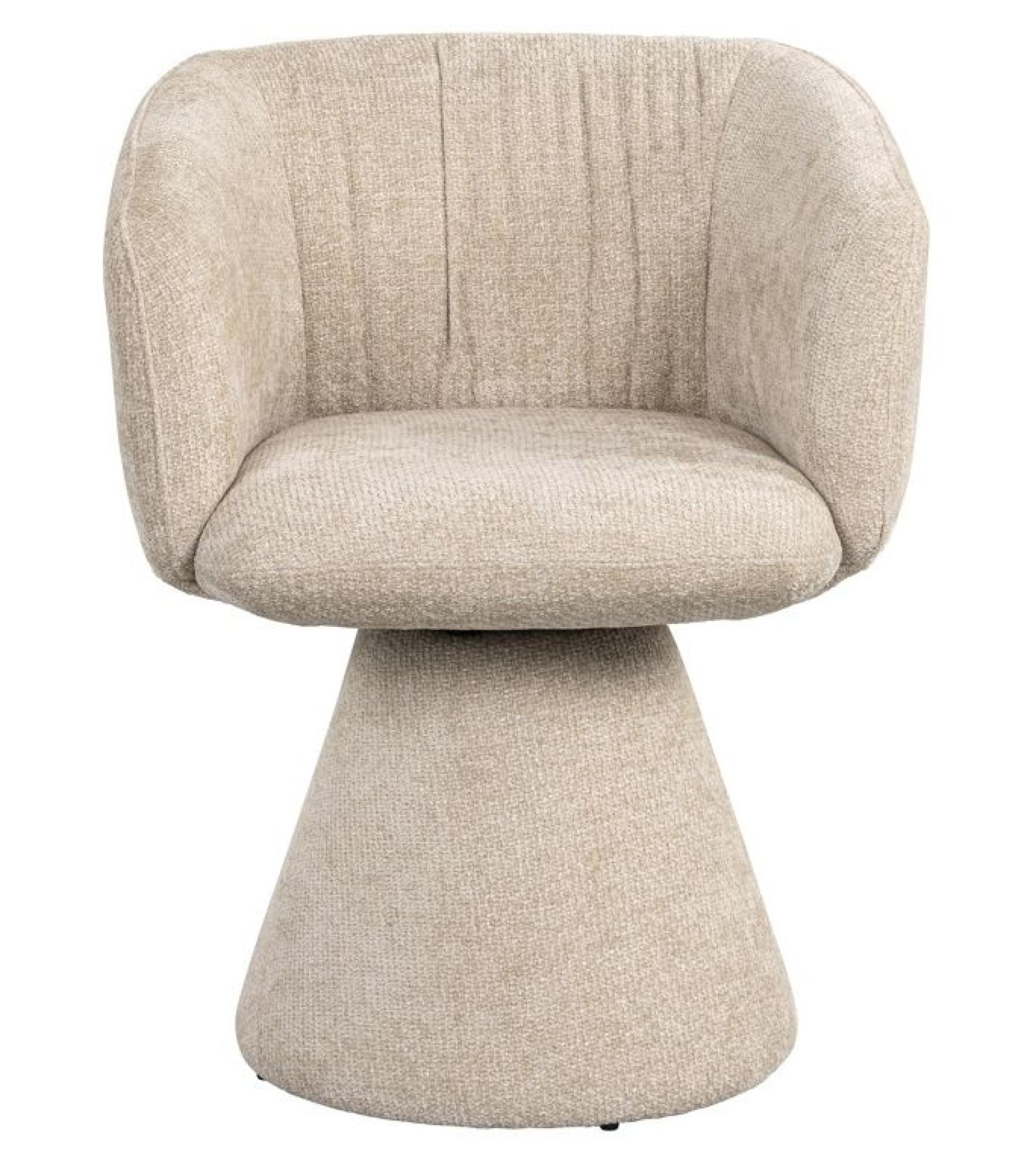 Madeline Cream Fabric Swivel Chair