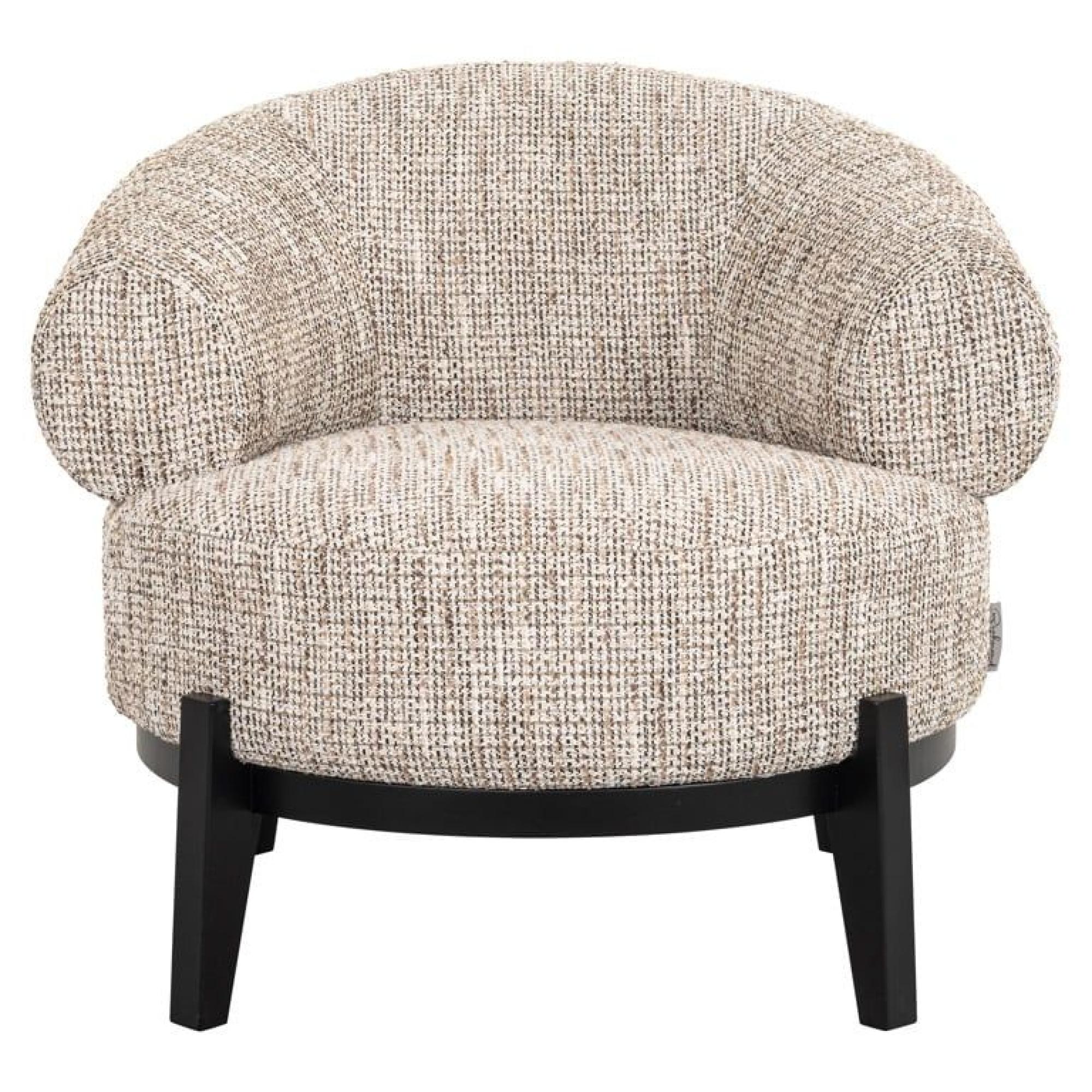 Montana Natural Fabric Accent Chair with Black Legs