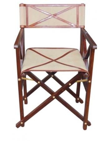 Mysore Director Chair - Canvas - Handcrafted - Cognac