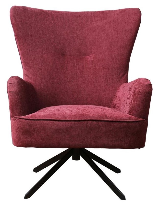 Salinas Swivel Armchair - Chenille Fabric - Berry Pink