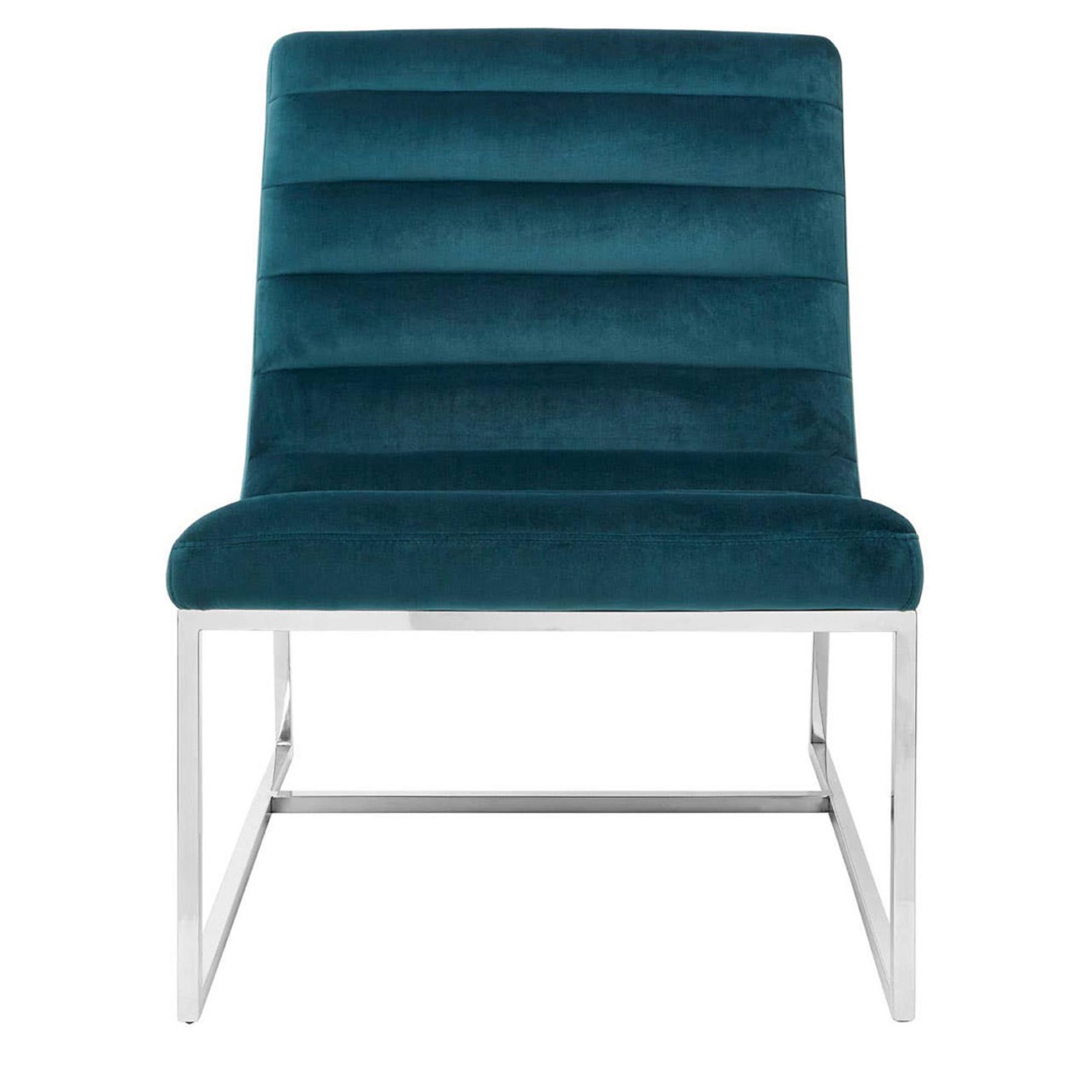 Vogue Cocktail Chair - Teal Velvet Fabric