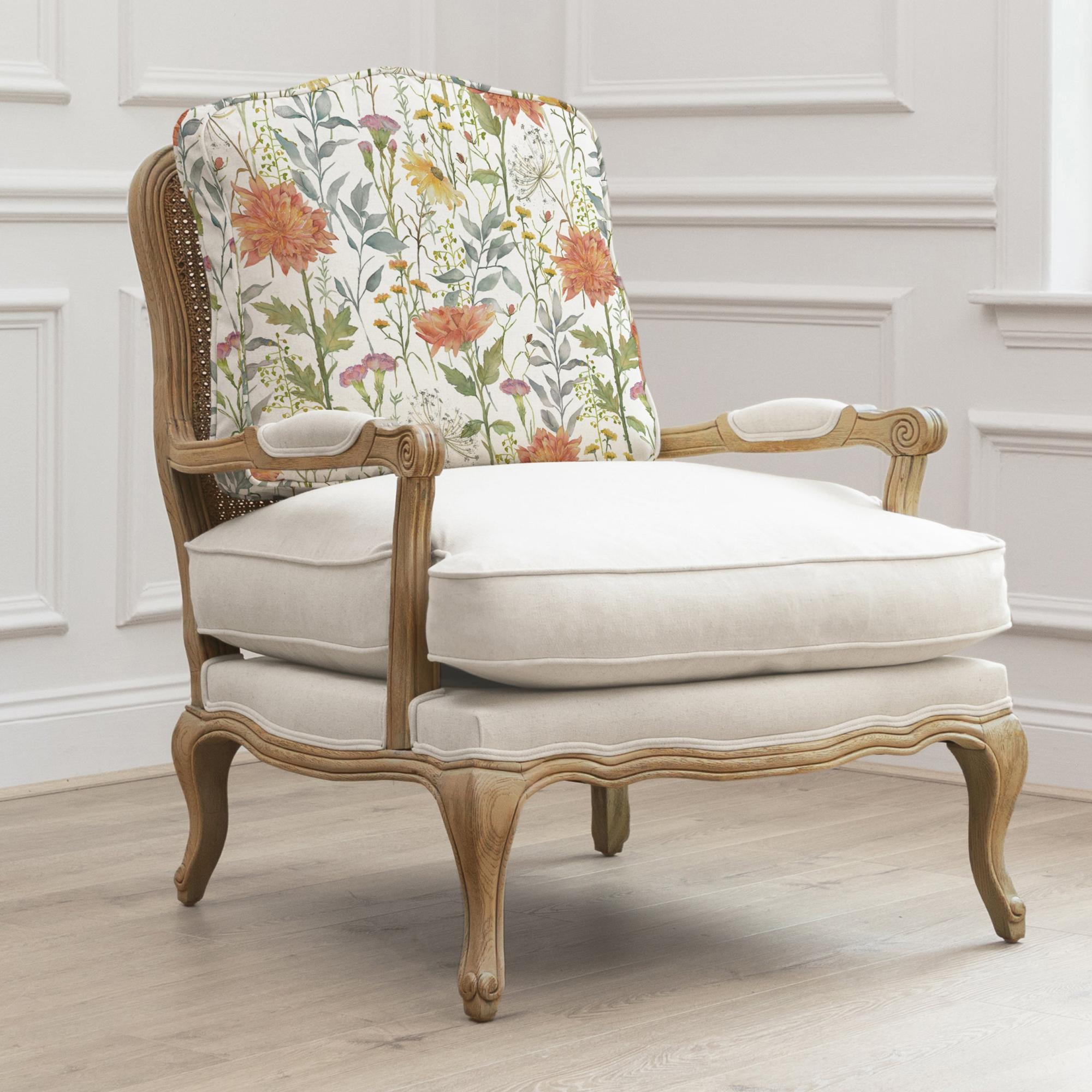Delamere Florence Armchair - Oak and Linen - Printed