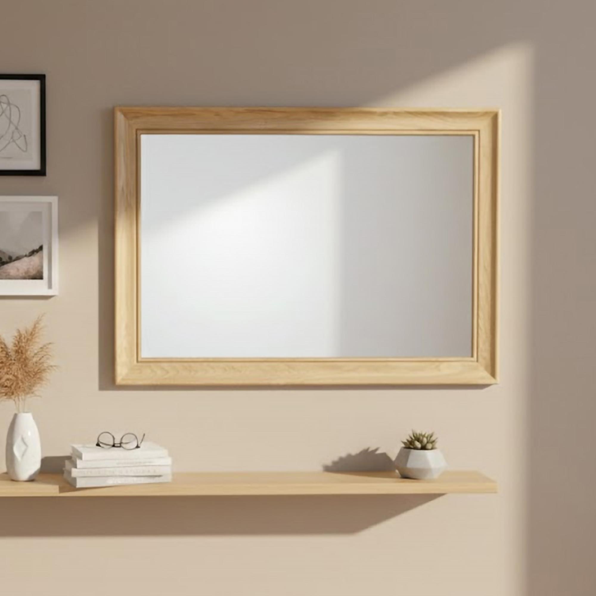 Moreno Rectangular Mirror - 80cm x 100cm - Oak