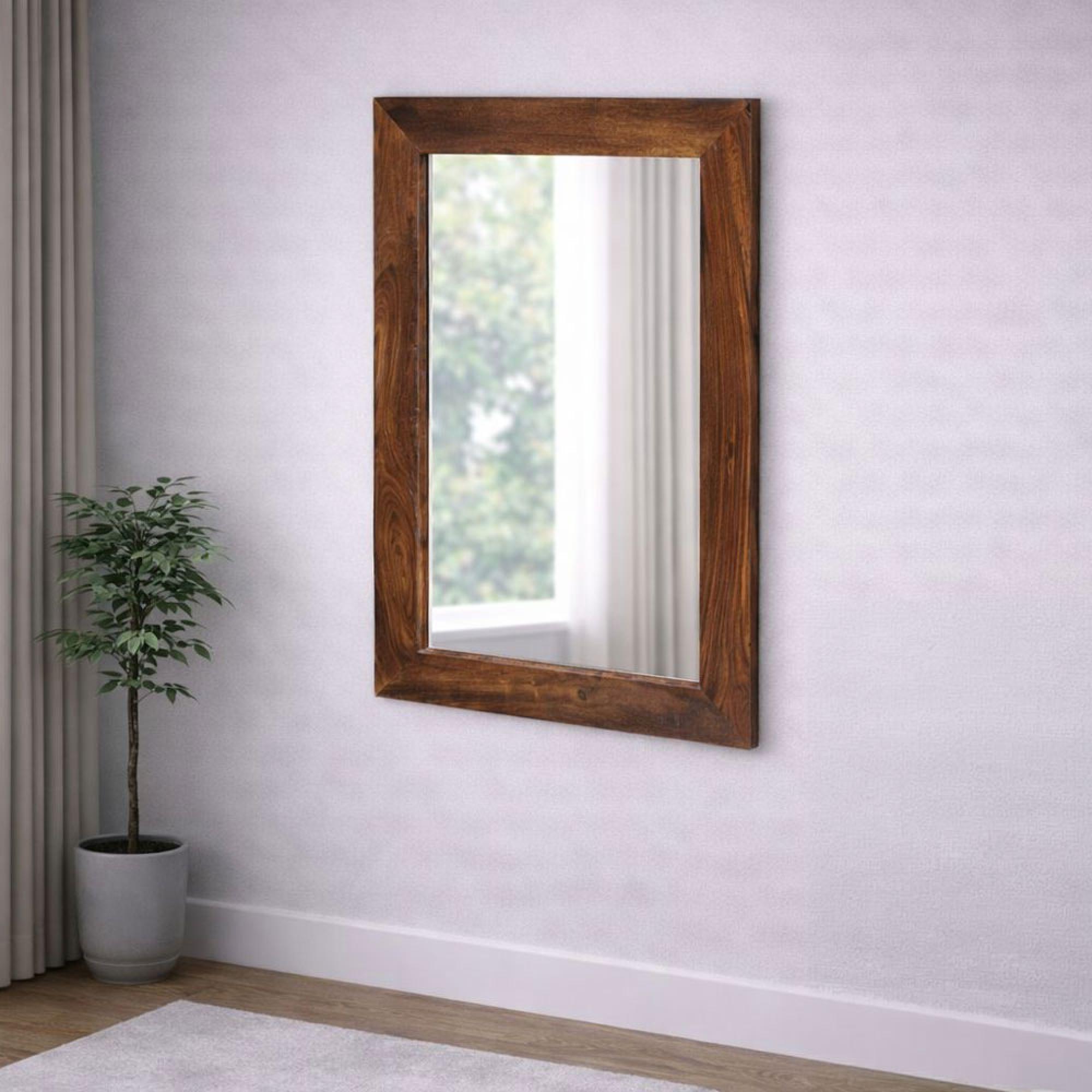 Cube Sheesham Wall Mirror - 60cm x 90cm