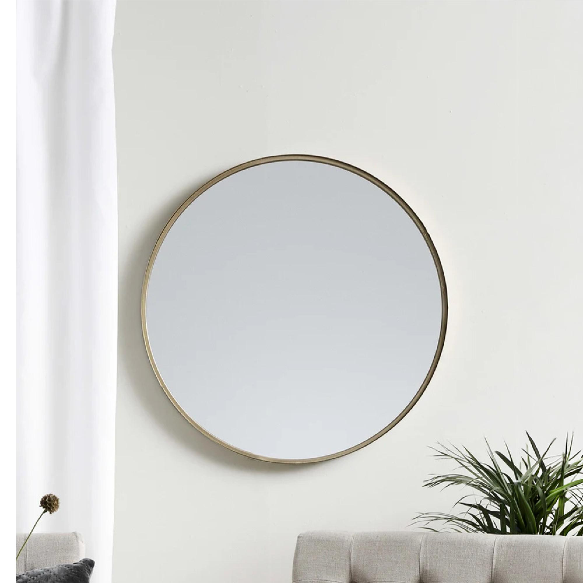 Curlew Round Wall Mirror - Metal - 80cm x 80cm