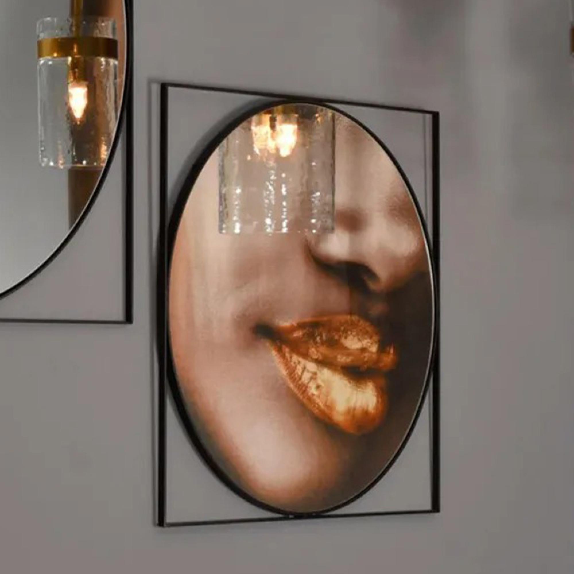 Isaac Wall Mirror - Black Metal - 77cm x 77cm