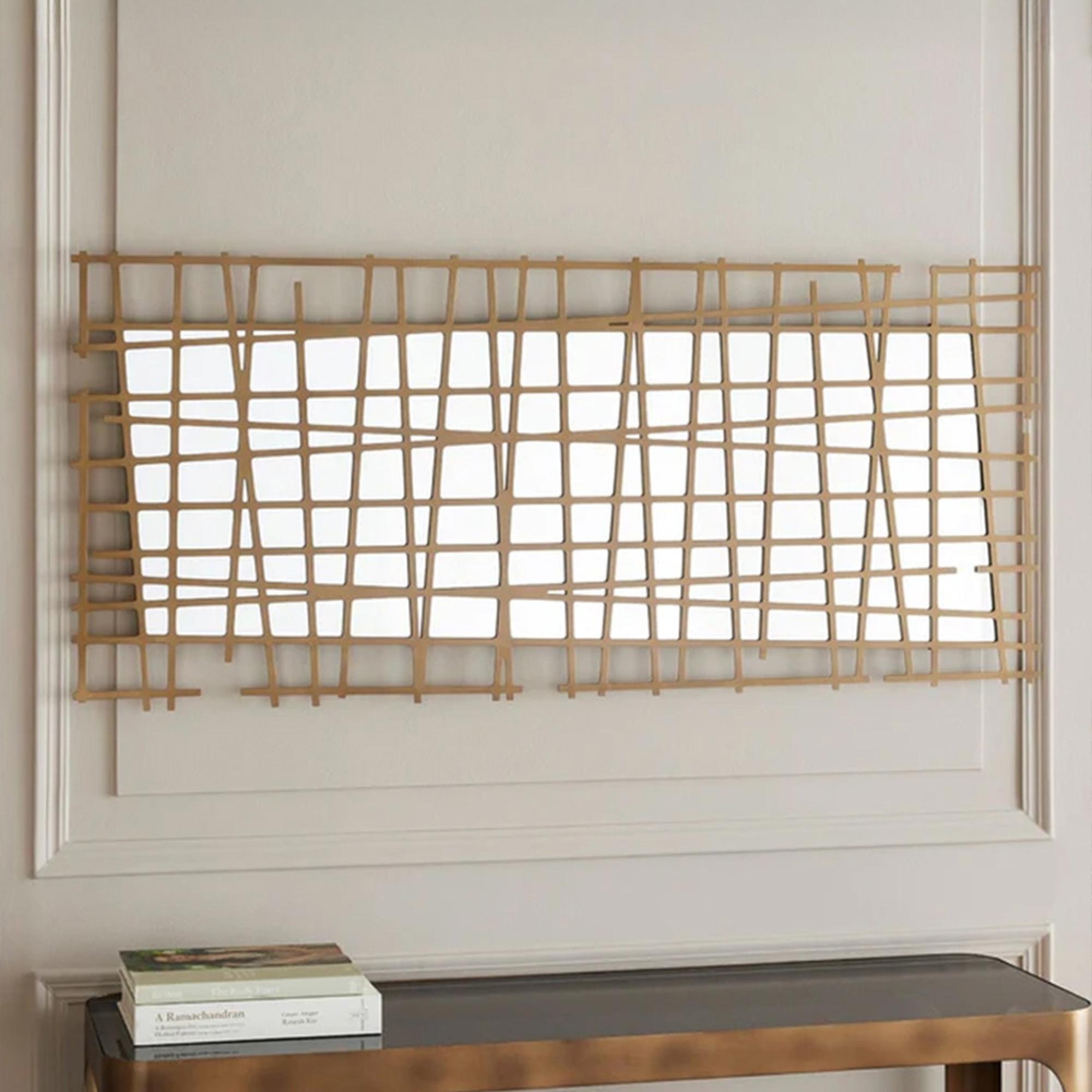 Lattice Wall Decor Mirror - Brass