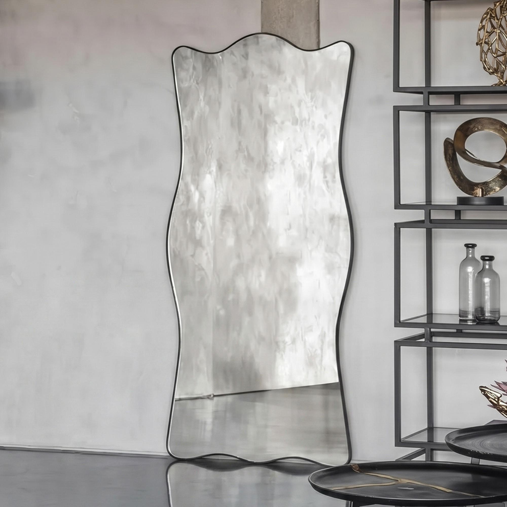 Tidal Floor Standing Mirror - Black Metal - 82.5cm x 178cm
