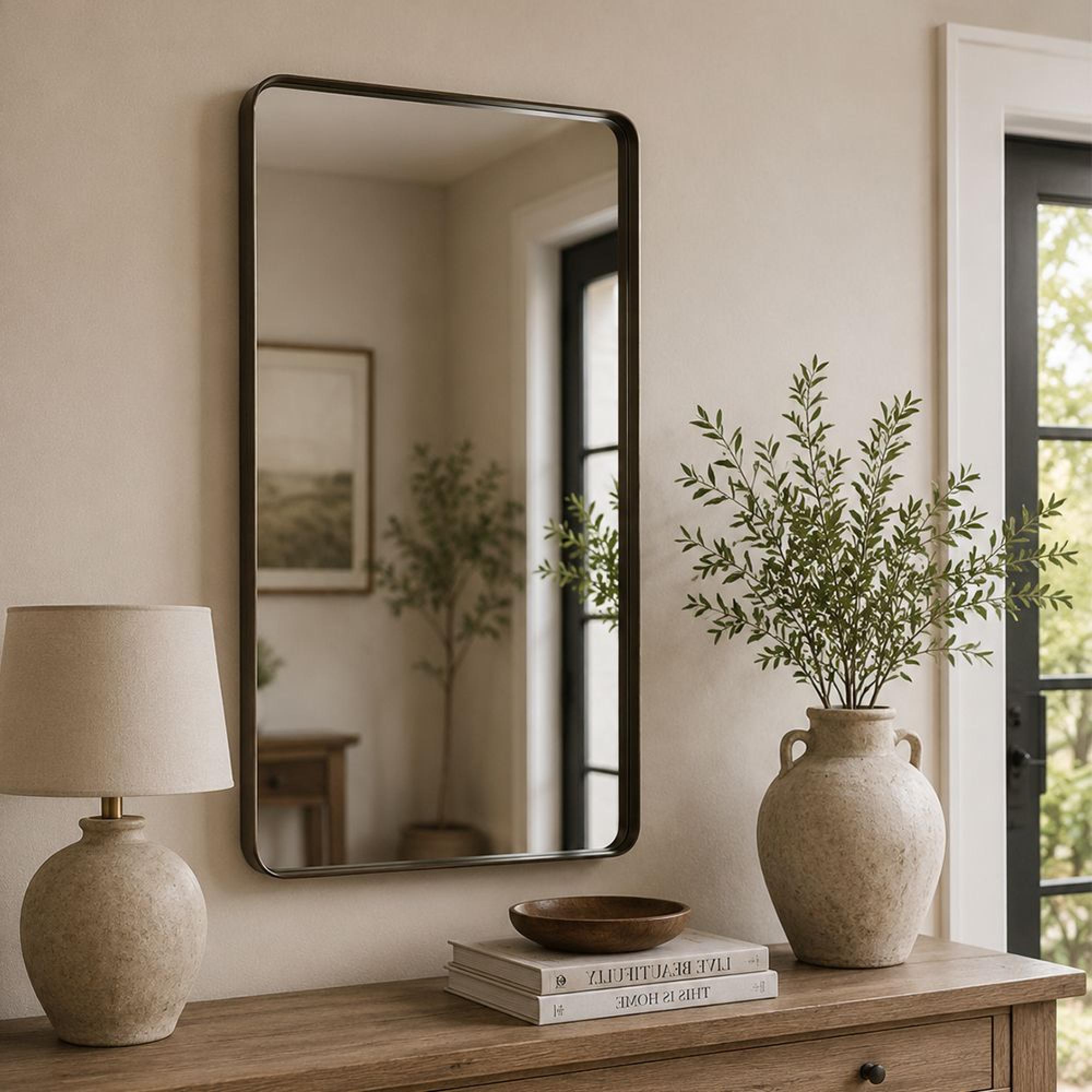 Markus Leaner Mirror - Dark Brown - Glass and Metal - 180cm x 80cm