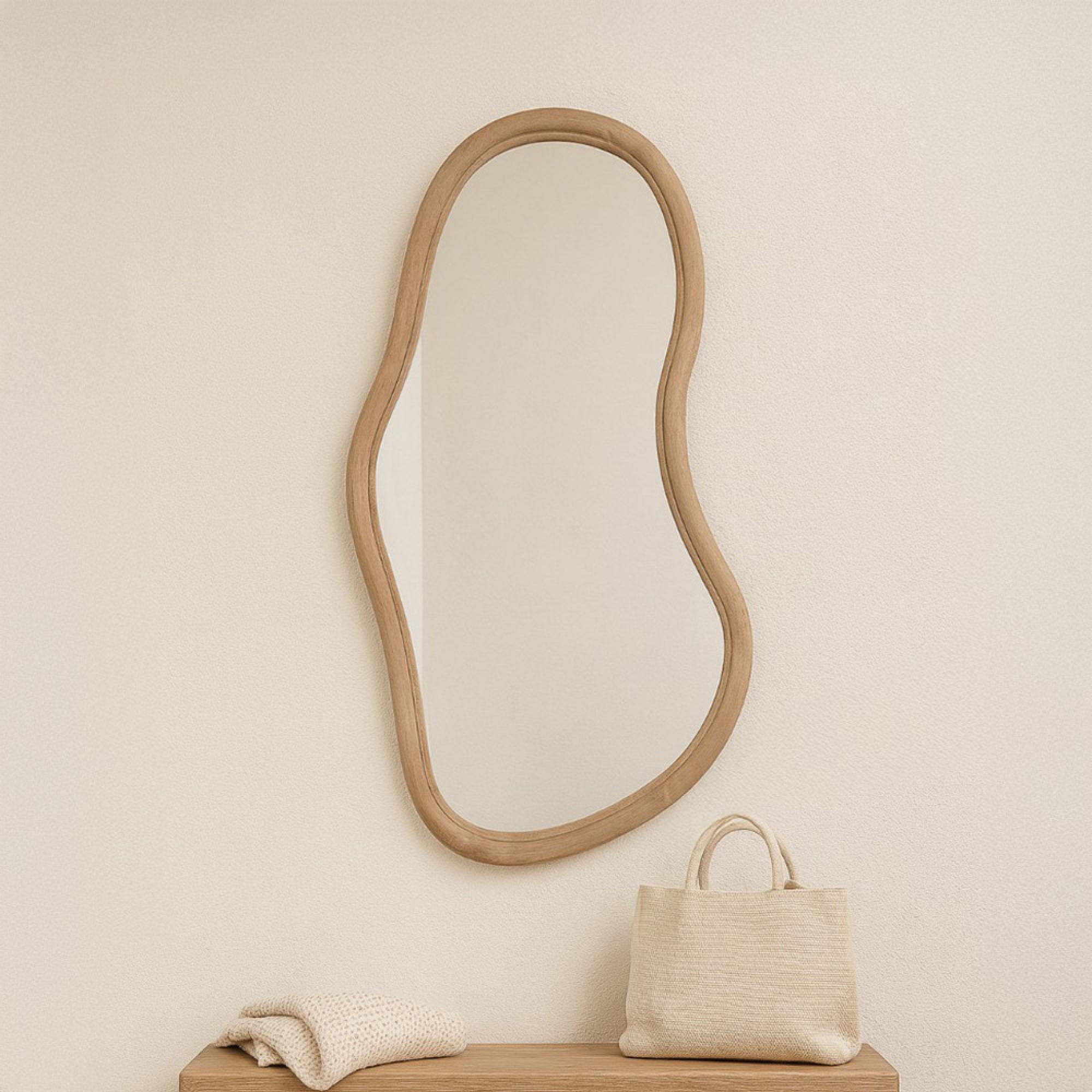 Brix Sophie Wall Mirror - Abstract - Medium - Natural - Wood - 60cm x 120cm