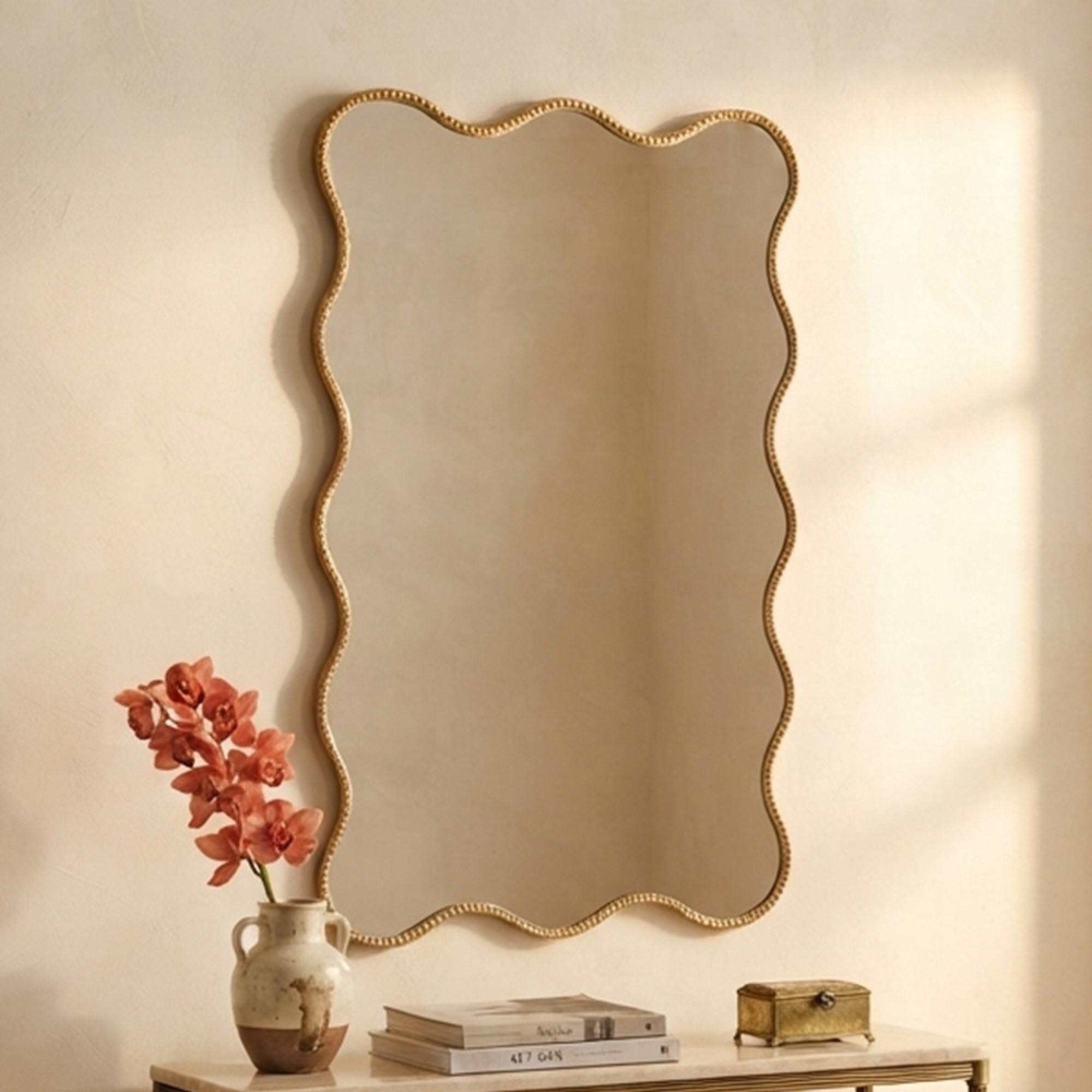 Laurel Wall Mirror - Gold - Metal - 60cm x 95cm