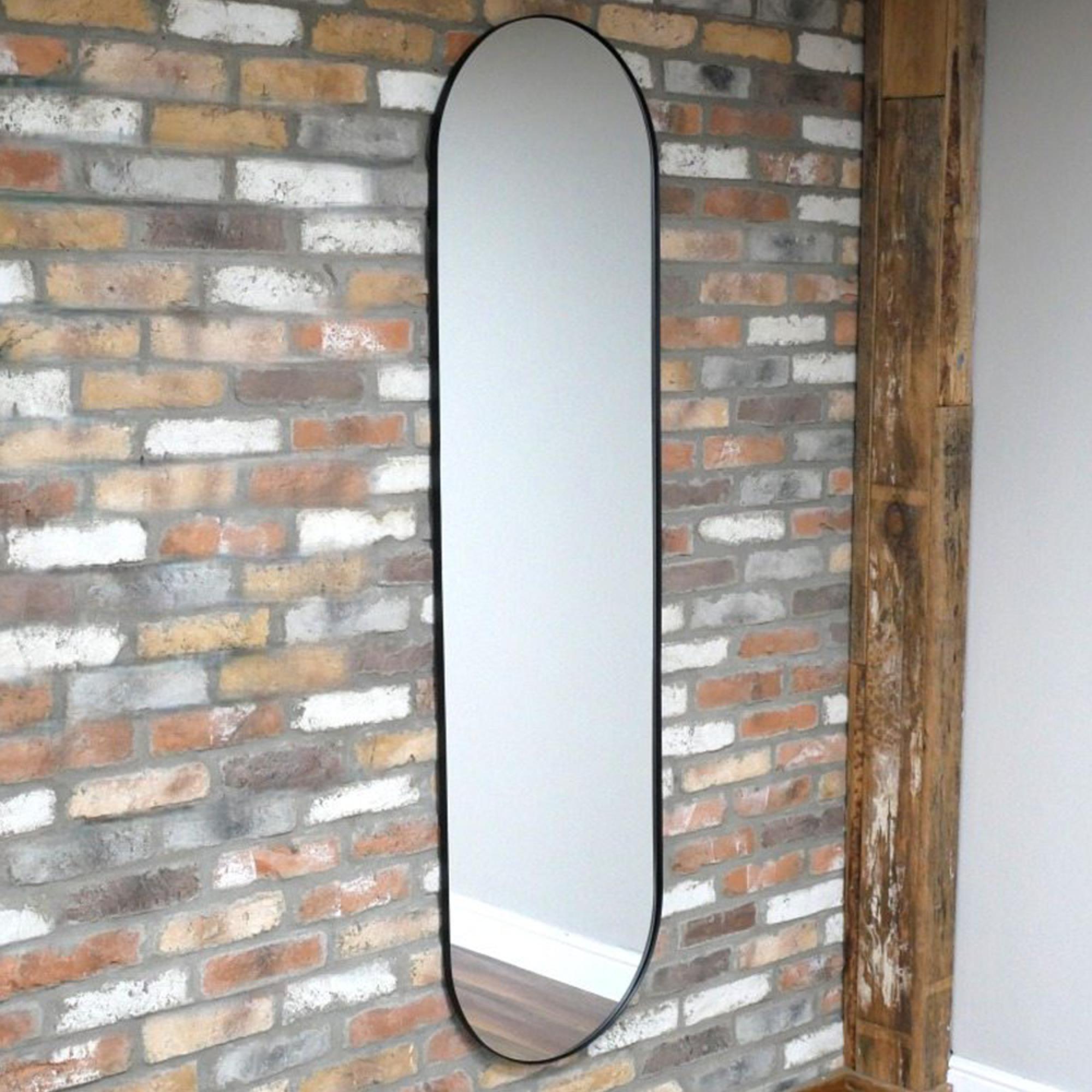 Wall Mirror - Oval - Black - Metal