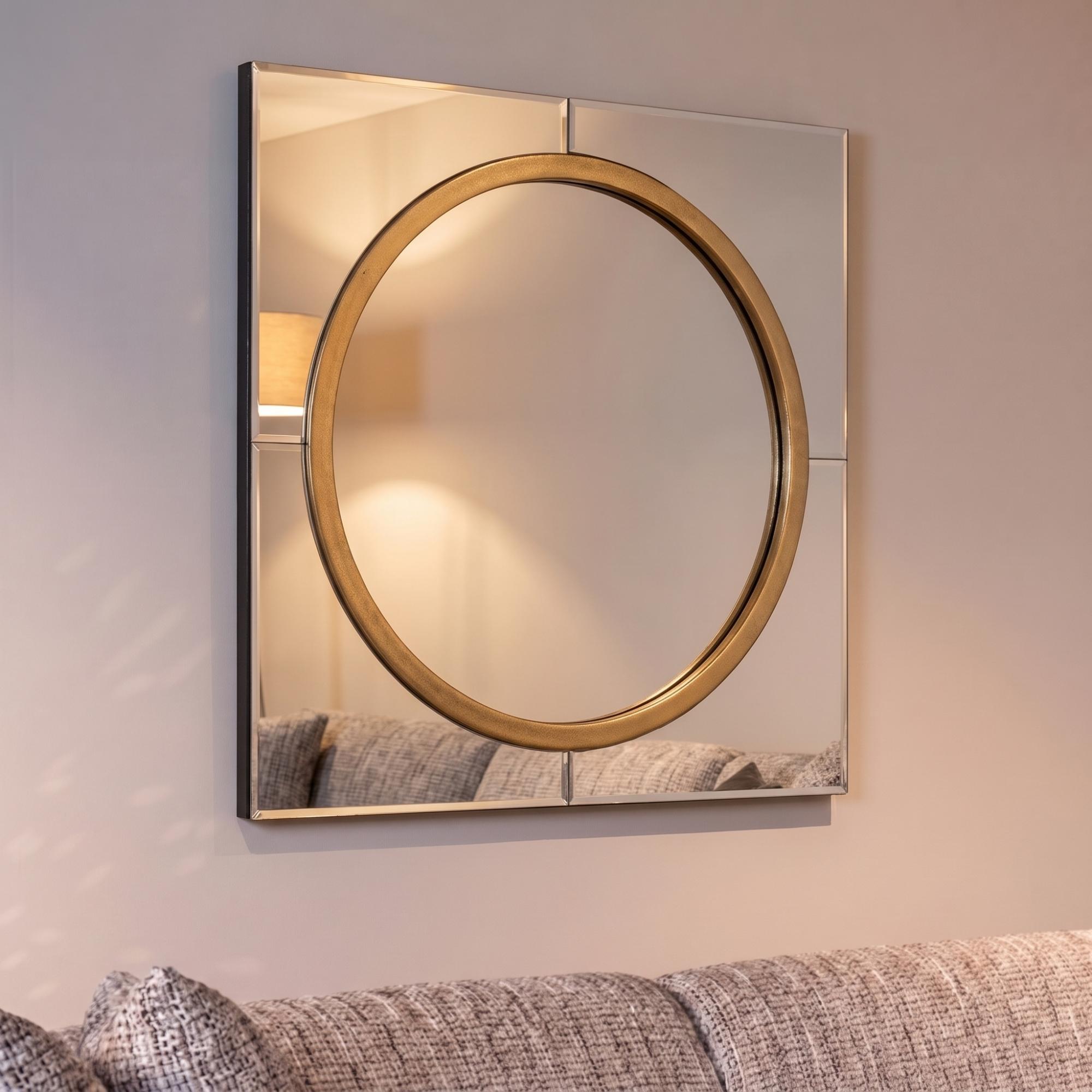 Briana Gold Square Wall Mirror