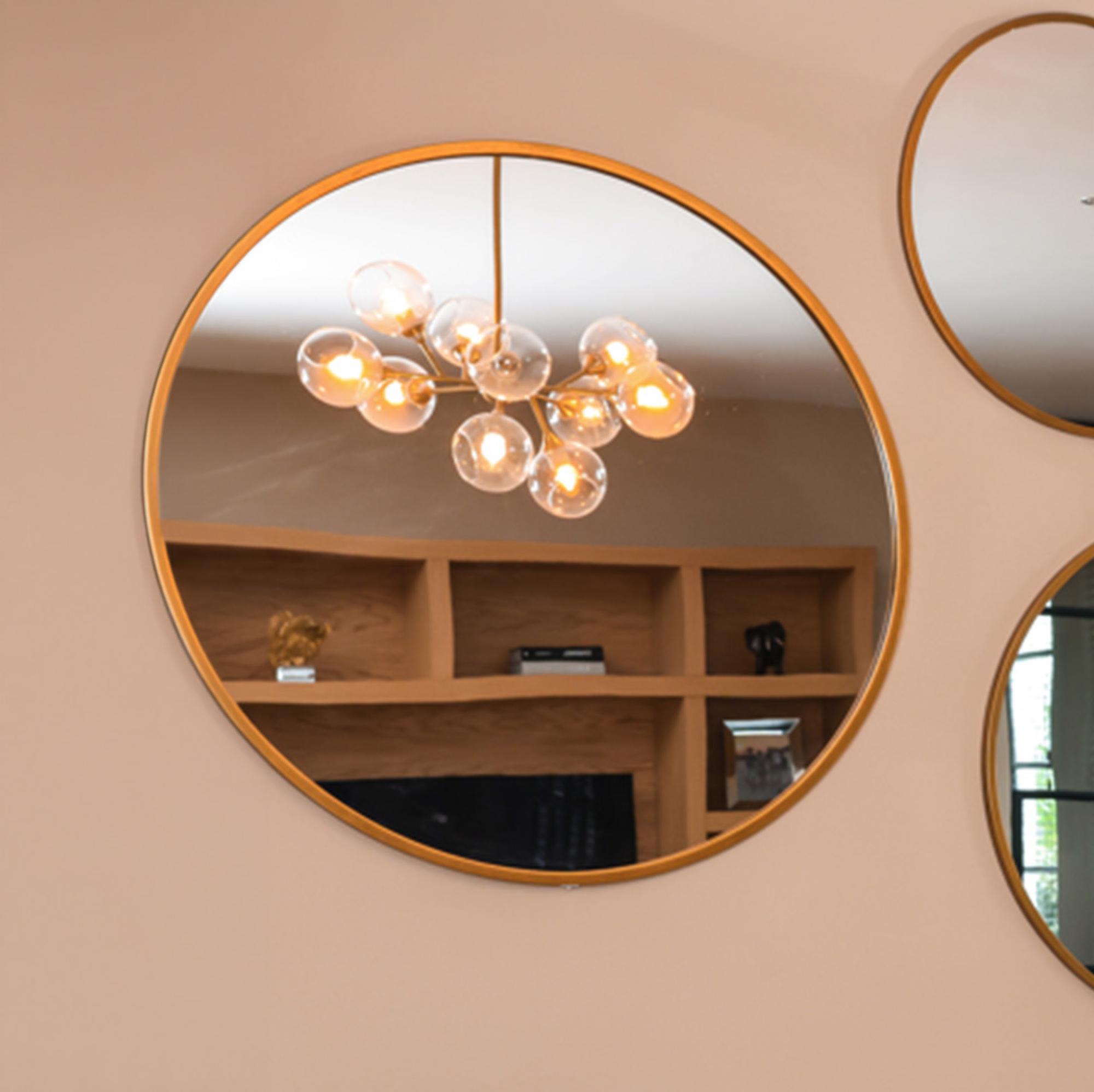 Maevy Gold Round Wall Mirror - 110cm x 110cm