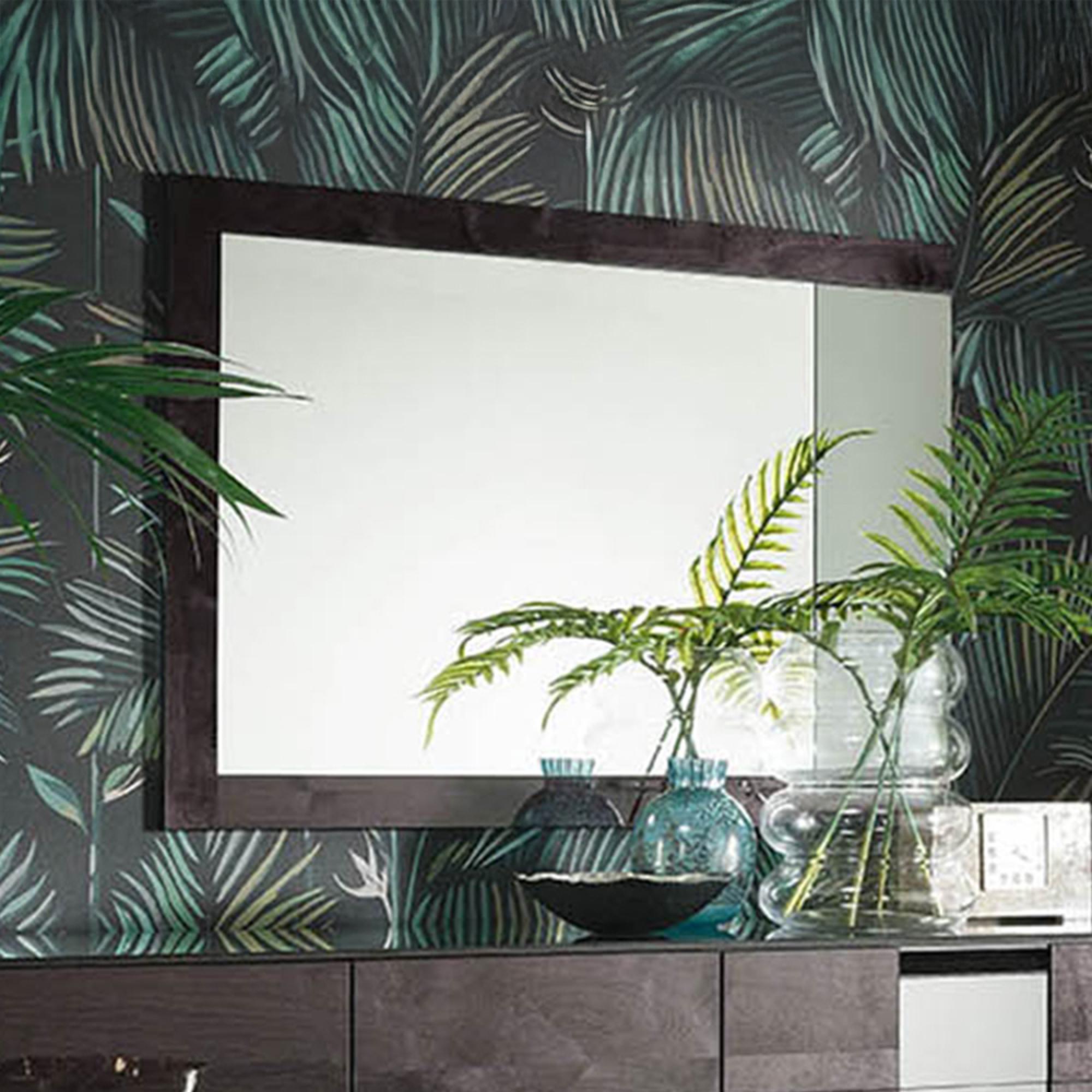 Heritage Wall Mirror - Large - Dark Velvet Birch High Gloss