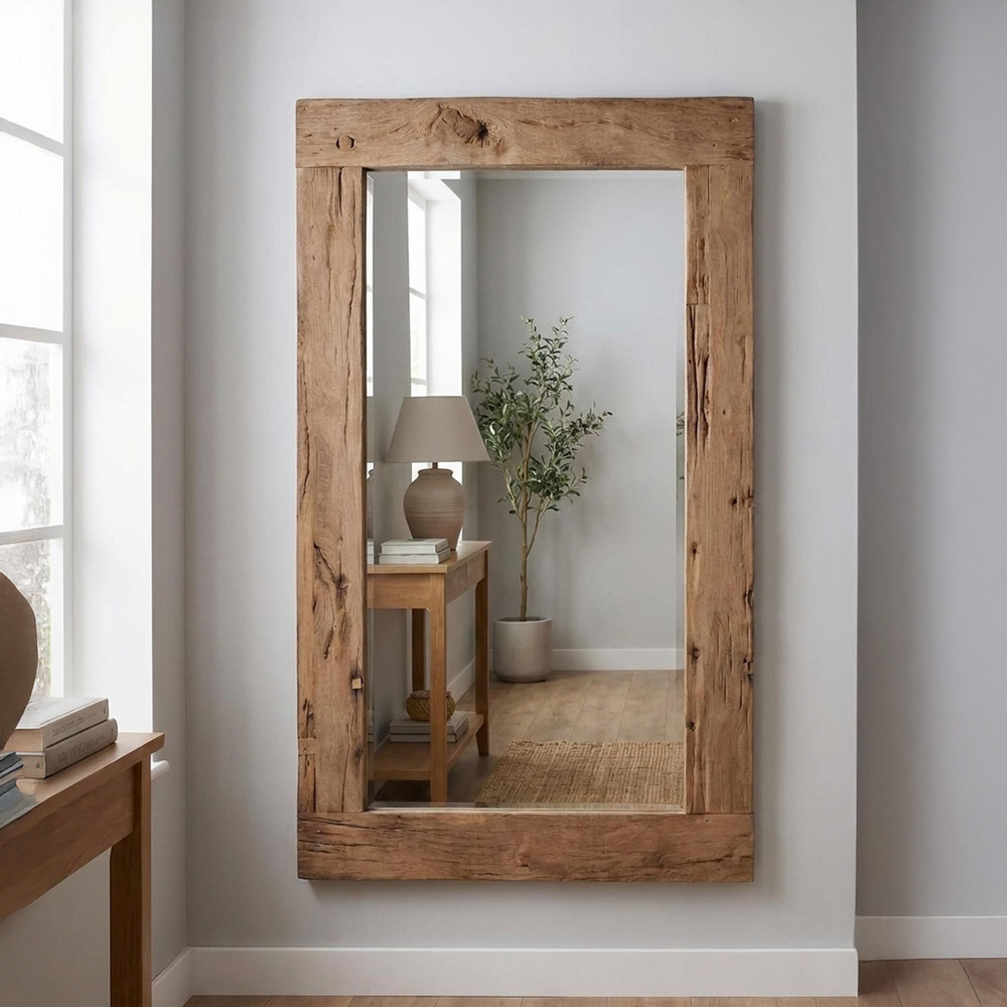 Wall Mirror - Natural Weathered - Reclaimed Wood - 105cm x 163cm